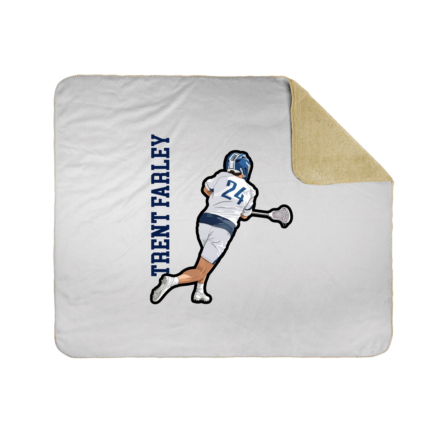 Throw Blanket — Name Vertical in White