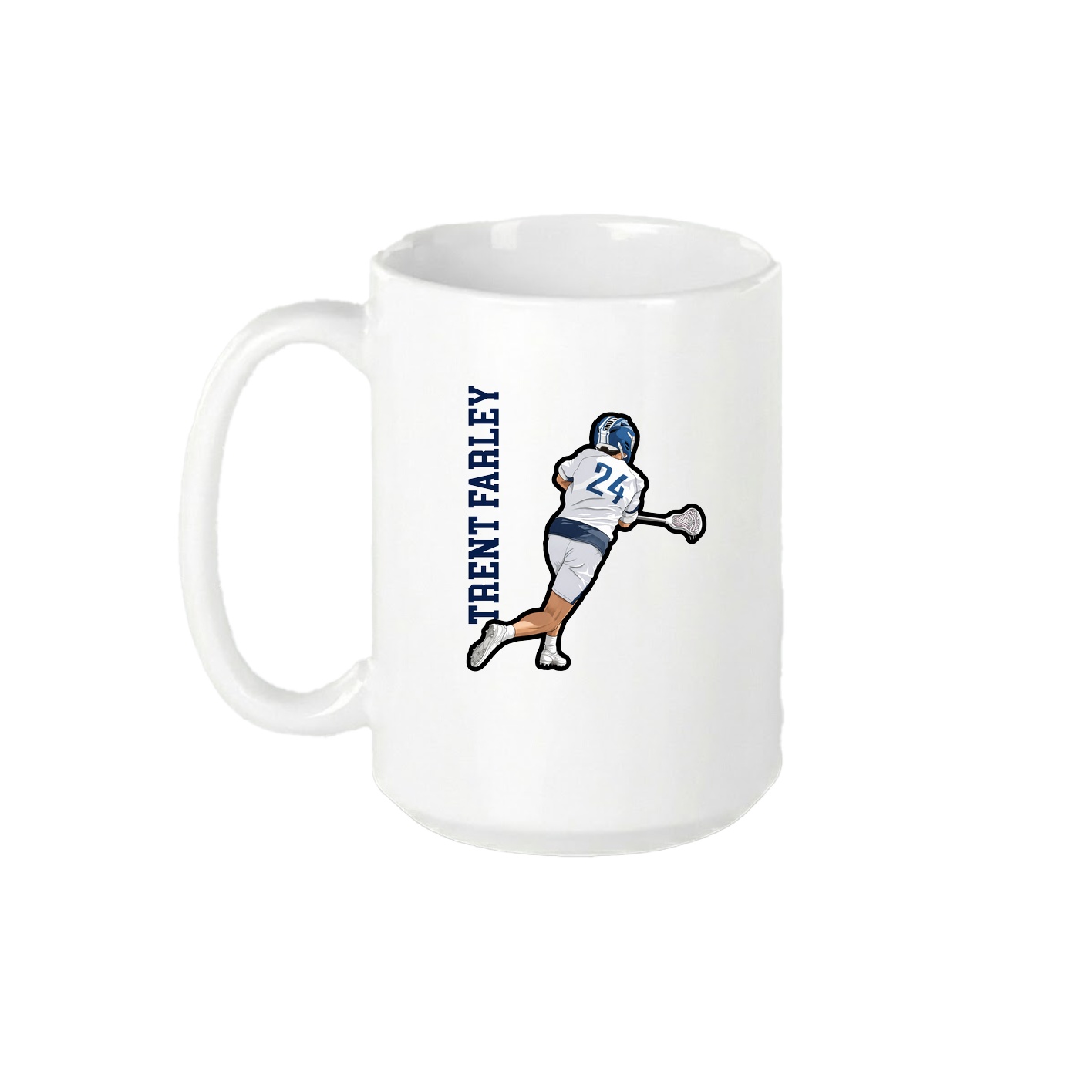 15oz Coffee Mug — Name Vertical in White