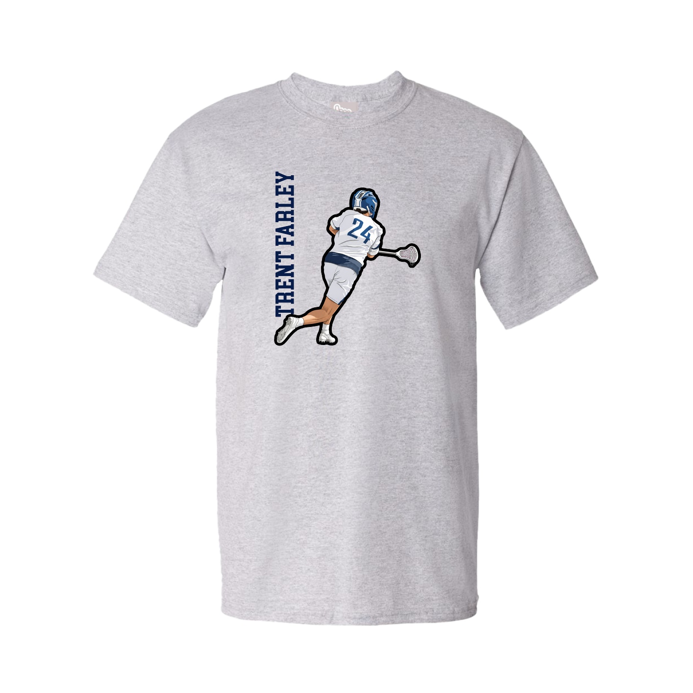 Youth Tee — Name Vertical in Grey