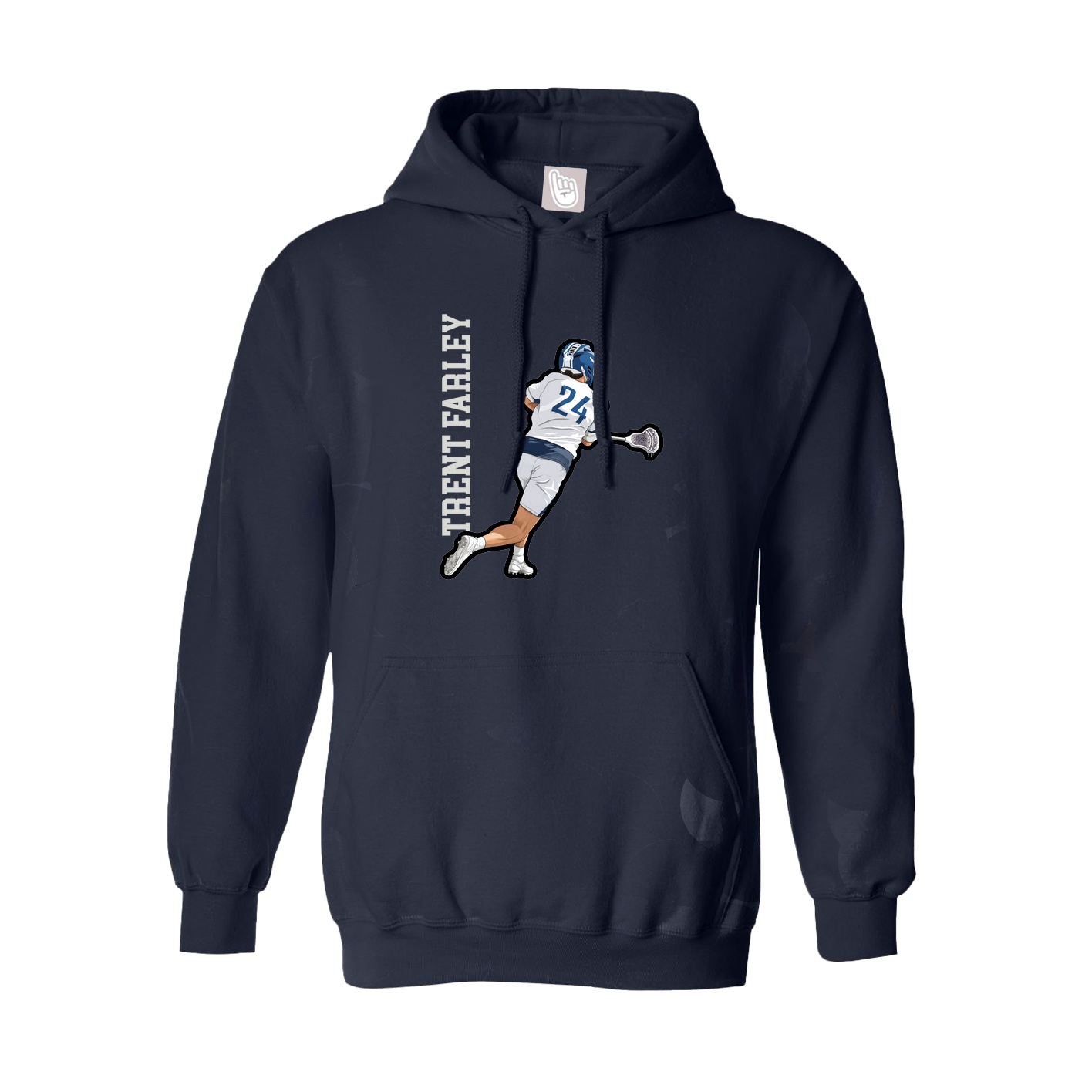 Hoodie — Name Vertical in Navy