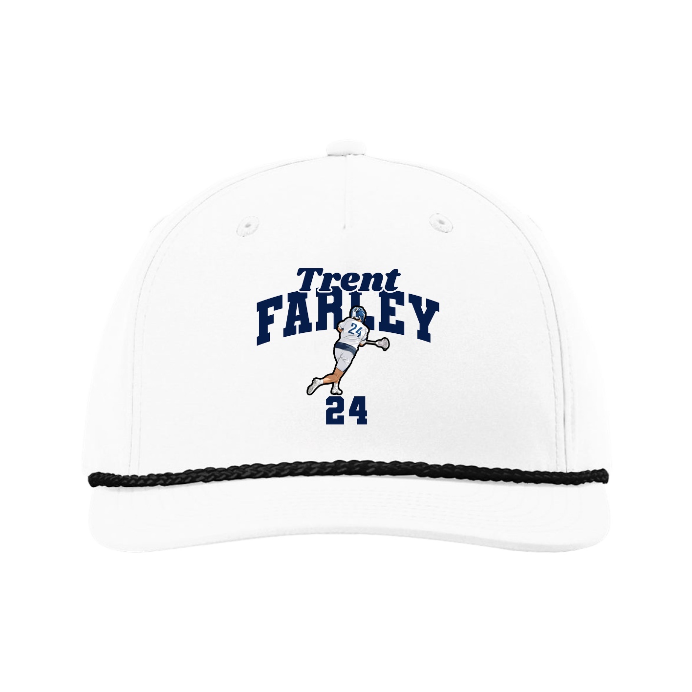 Five-Panel Classic Rope Cap — Signature Arch in White