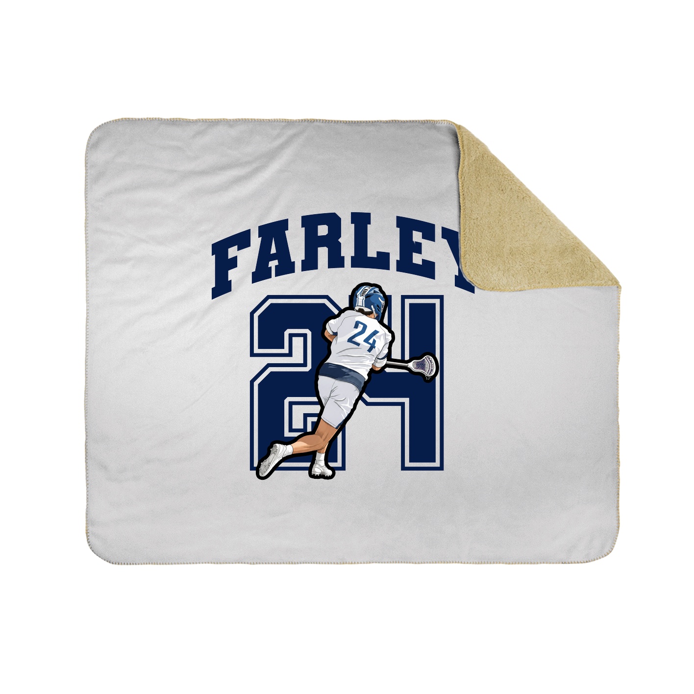 Throw Blanket — Number in White