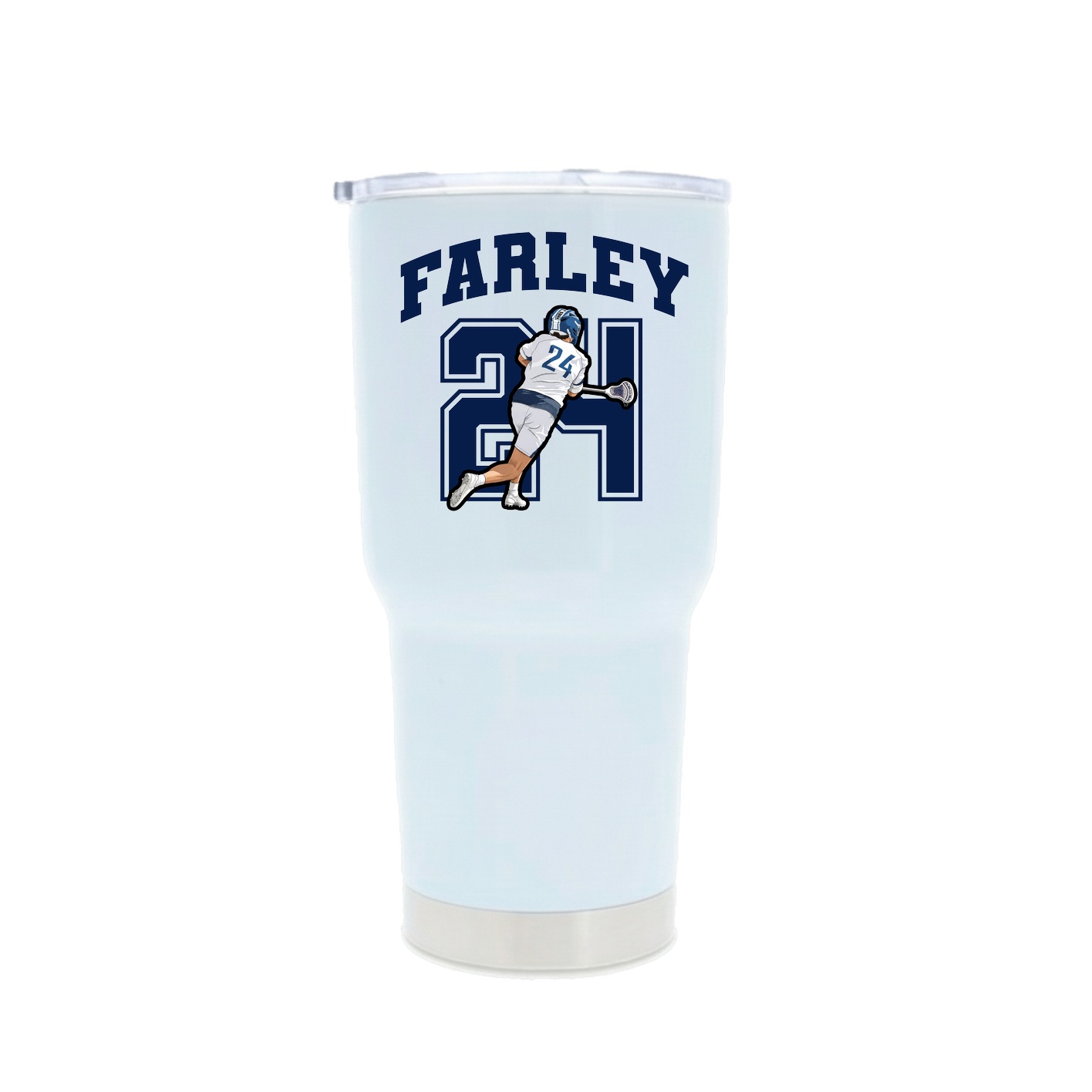 30oz Stainless Steel Tumbler — Number in White