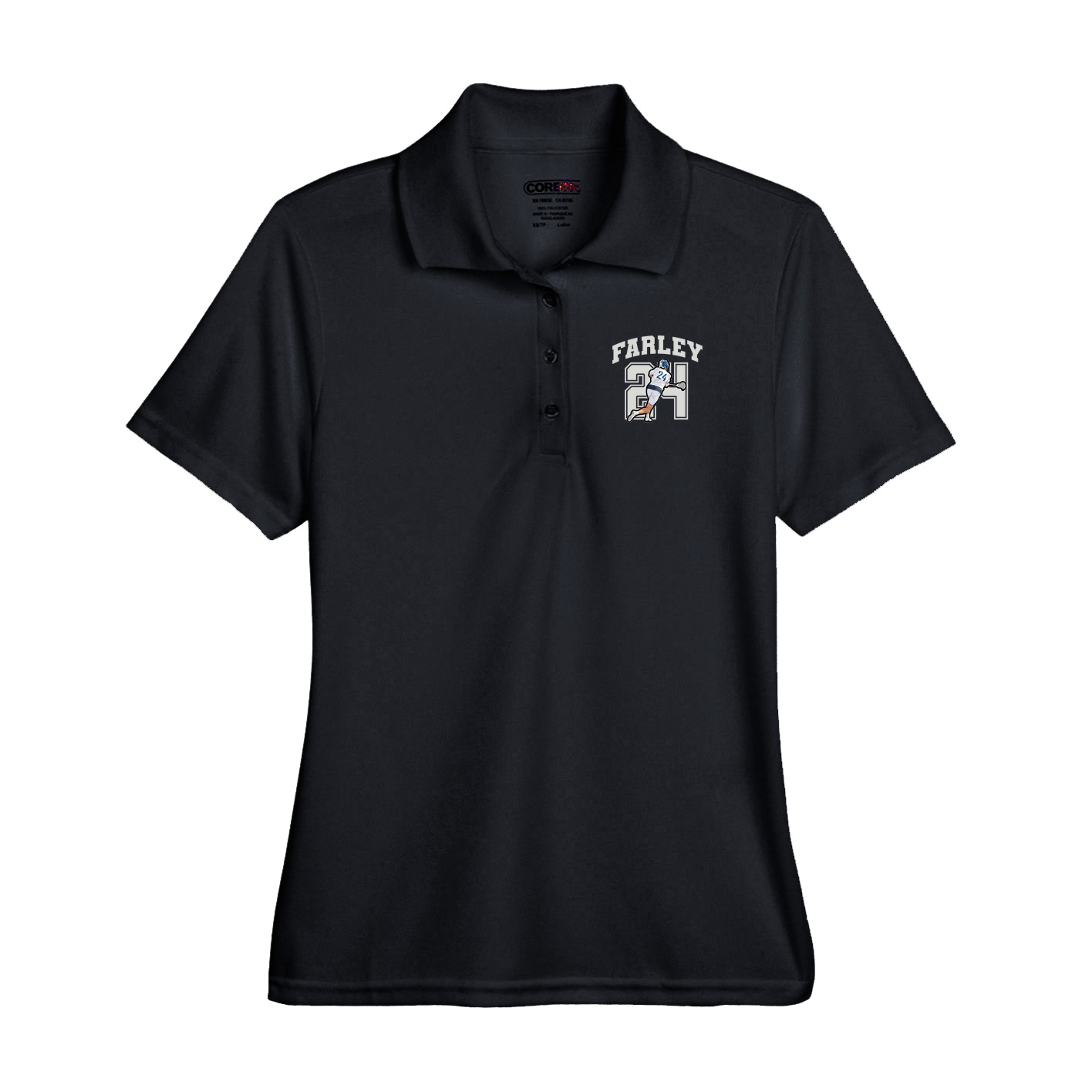 Performance Polo — Number in Black