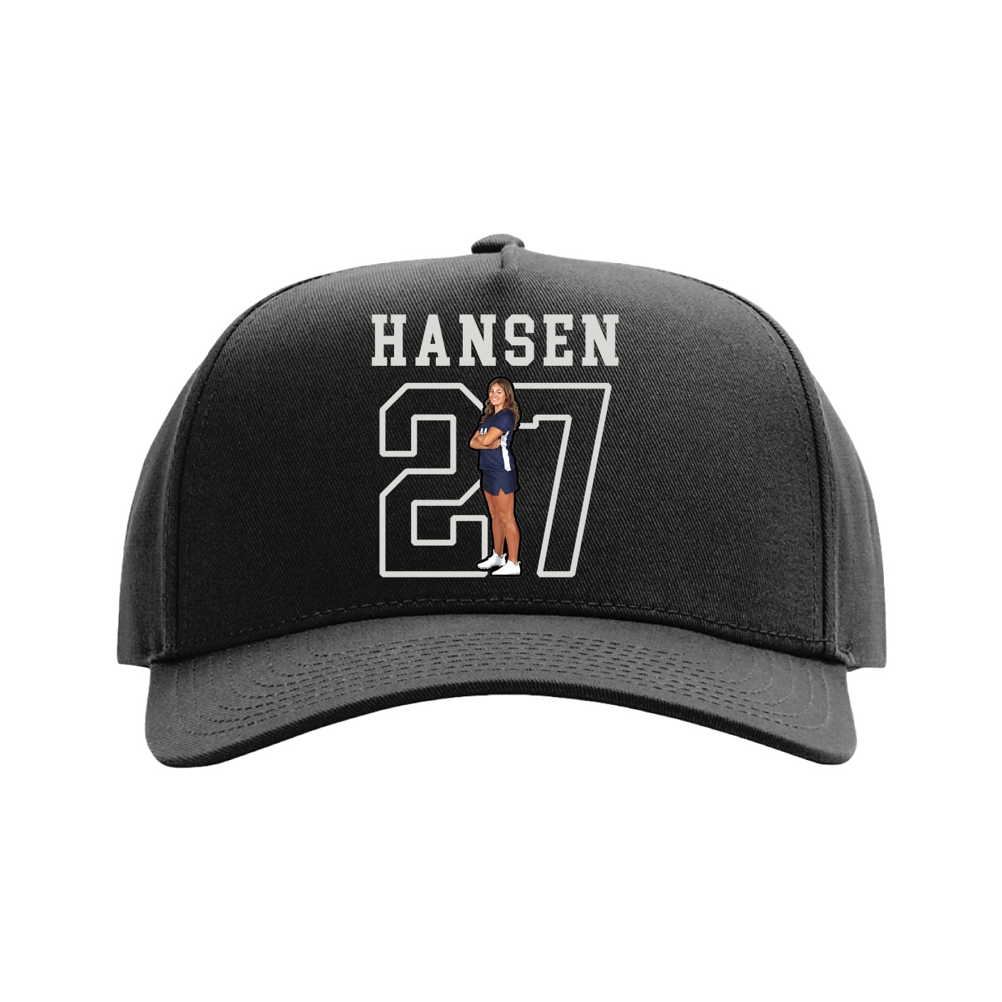 Full Fabric Five-Panel Champ Cap — Shirsey in Black