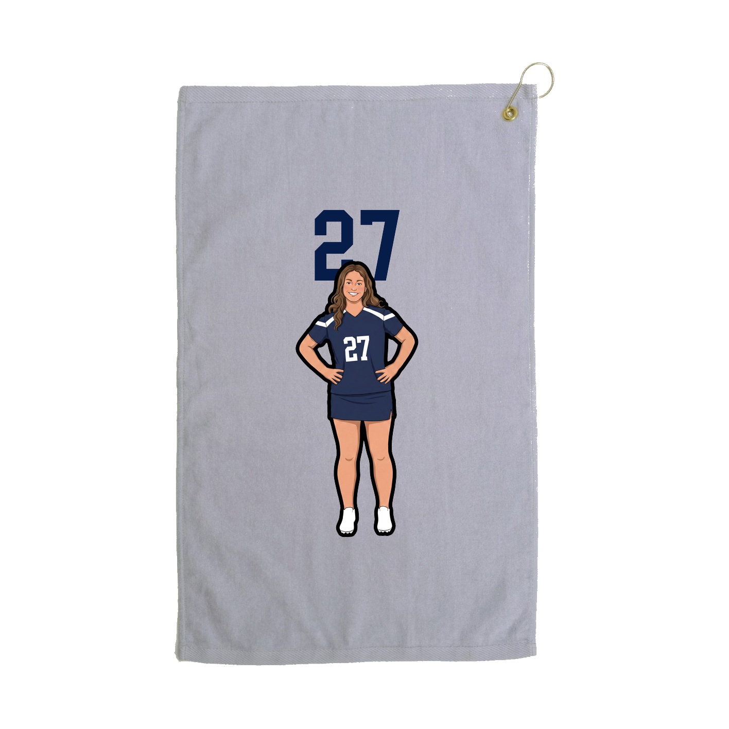 Golf Towel — Number Top in Grey