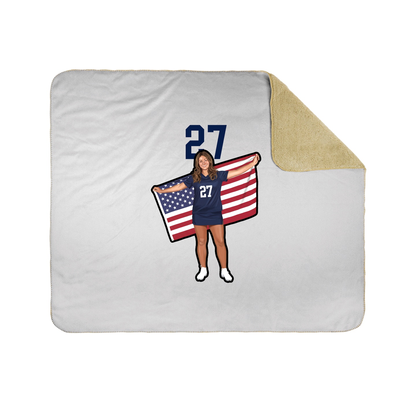Throw Blanket — Number Top in White