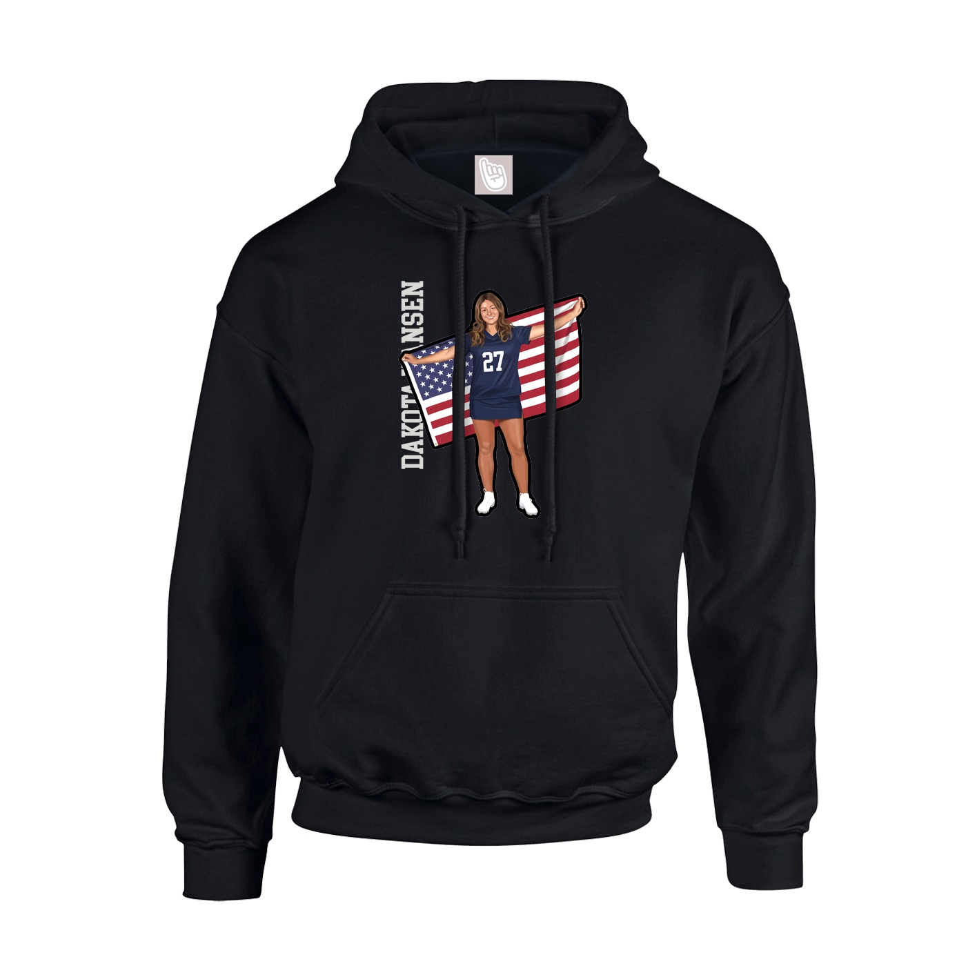 Hoodie — Name Vertical in Black