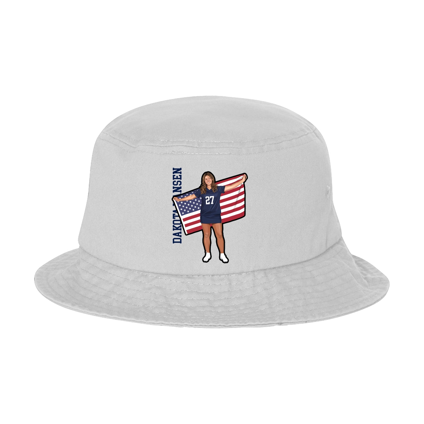 Bucket Cap — Name Vertical in White