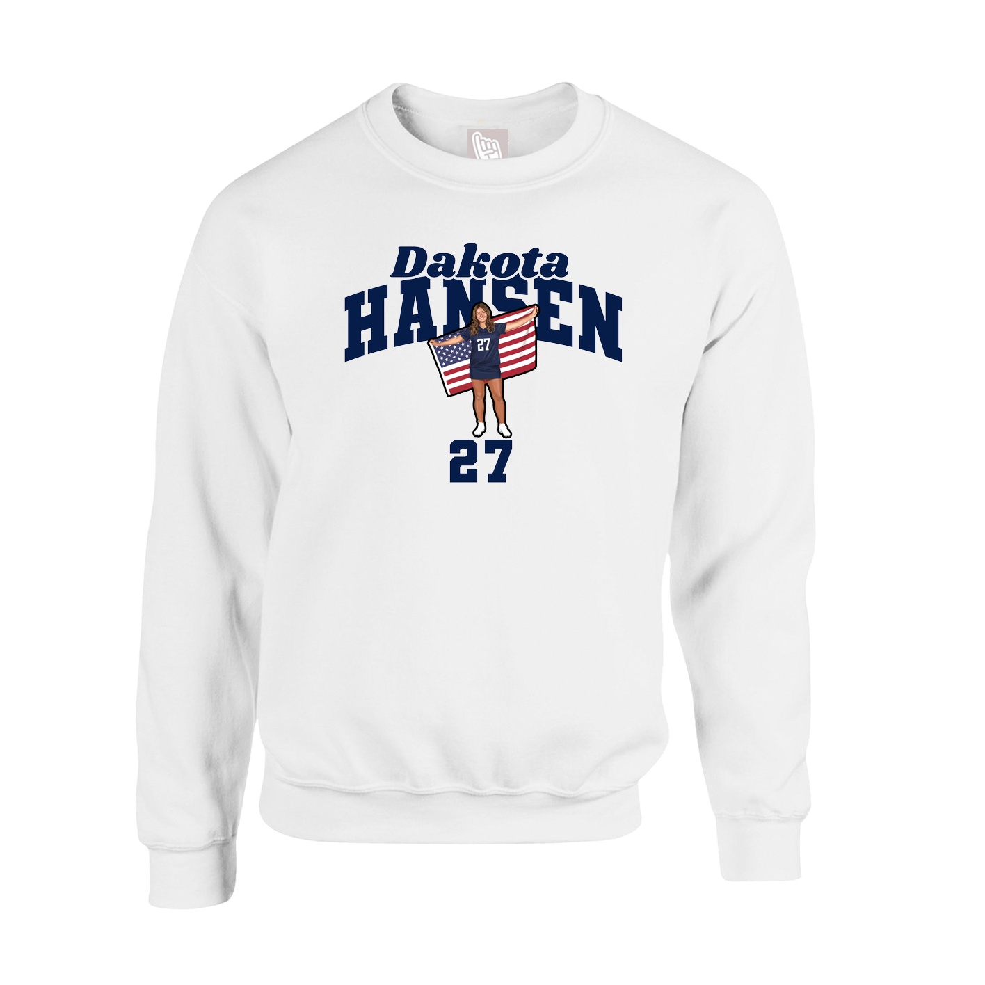 Fleece Crew — Signature Arch in White