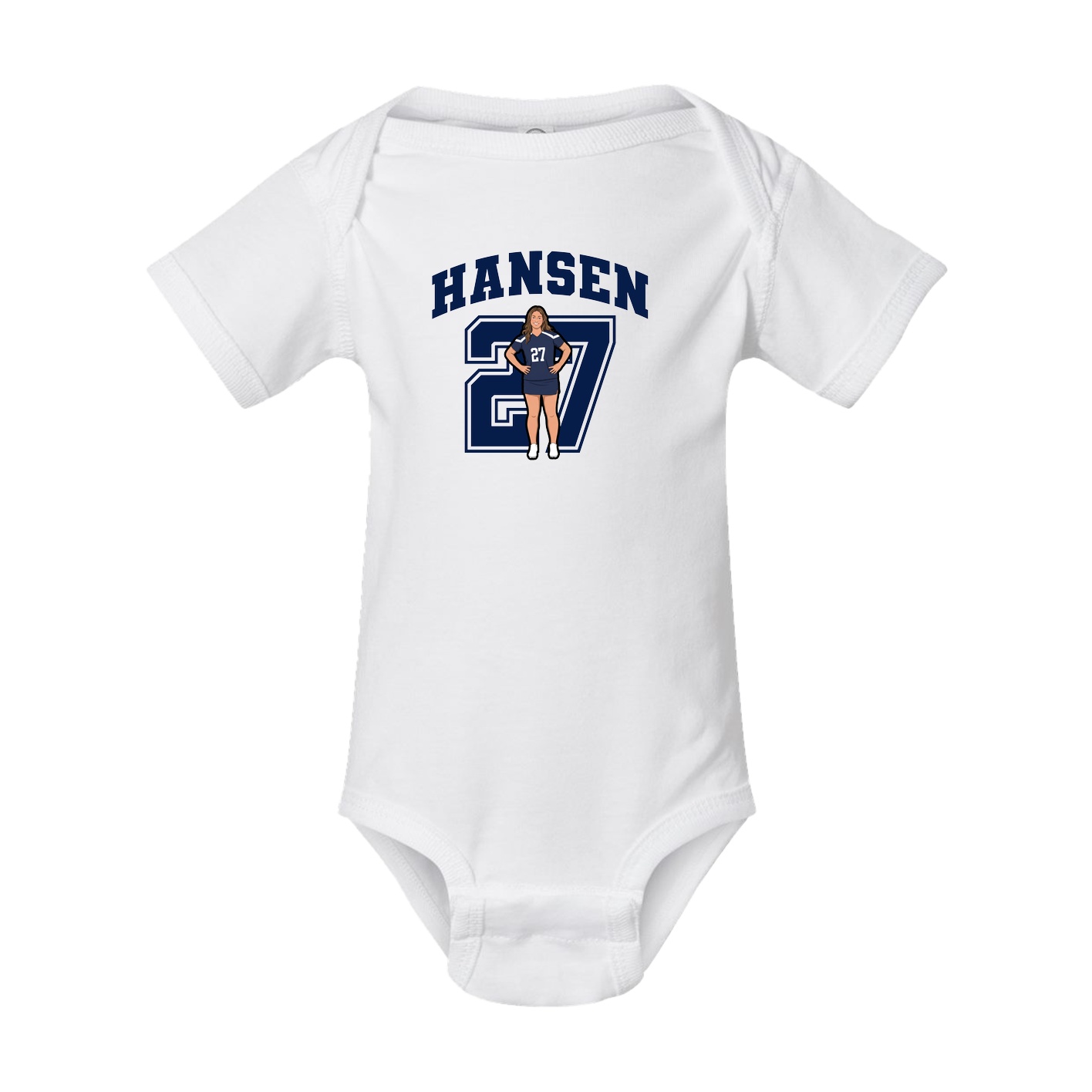 Baby Onesie — Number in White