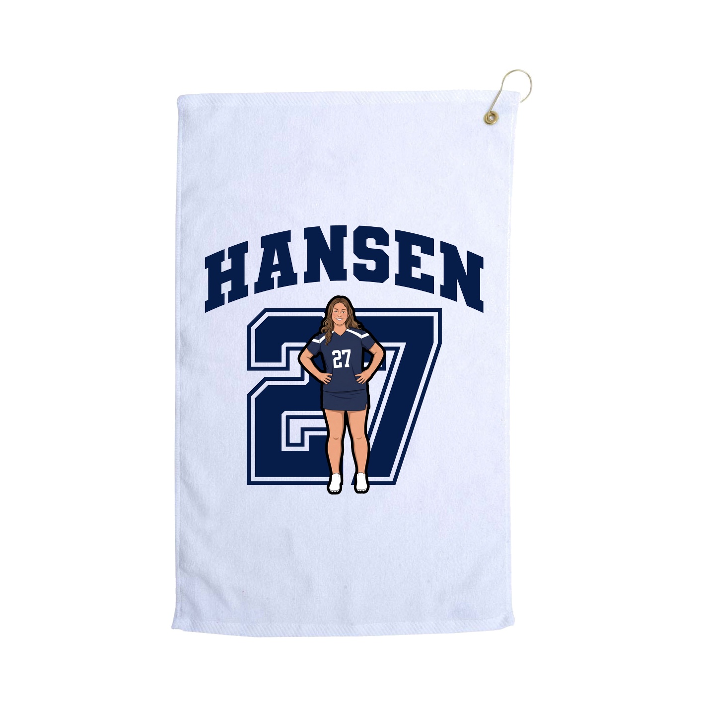 Golf Towel — Number in White