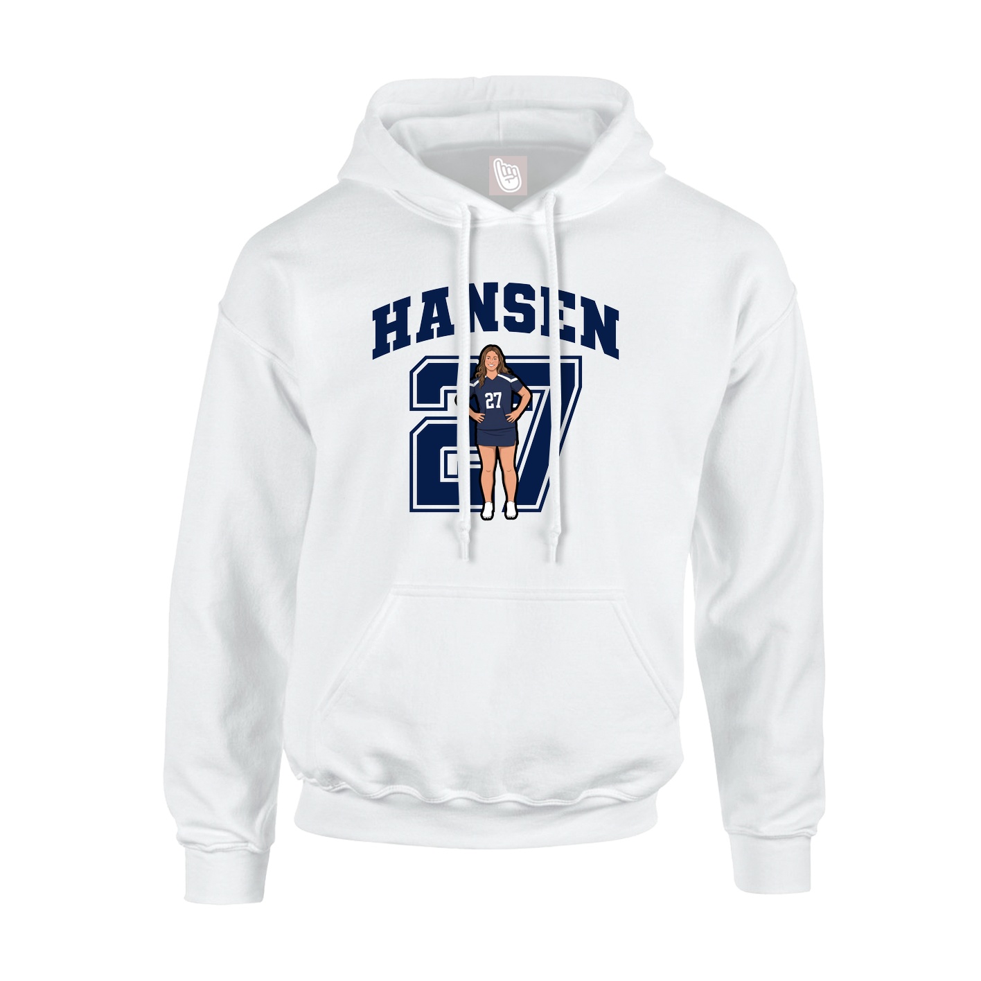 Hoodie — Number in White