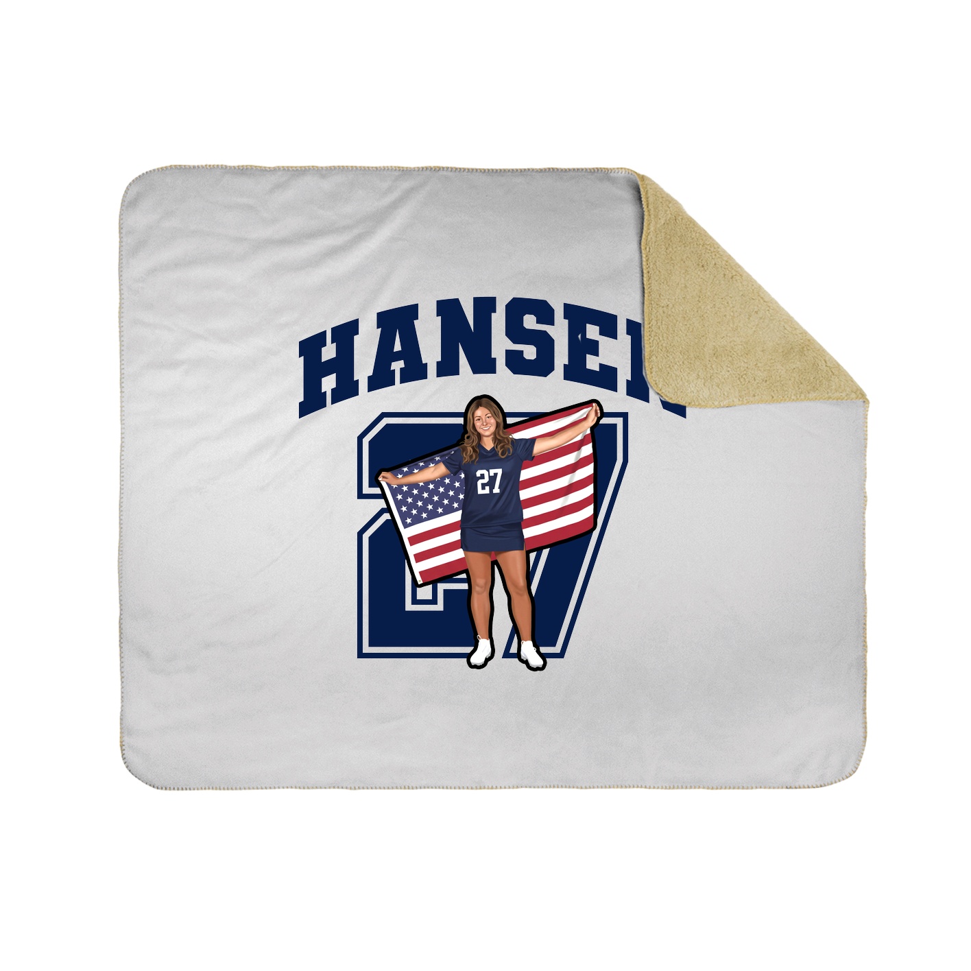 Throw Blanket — Number in White