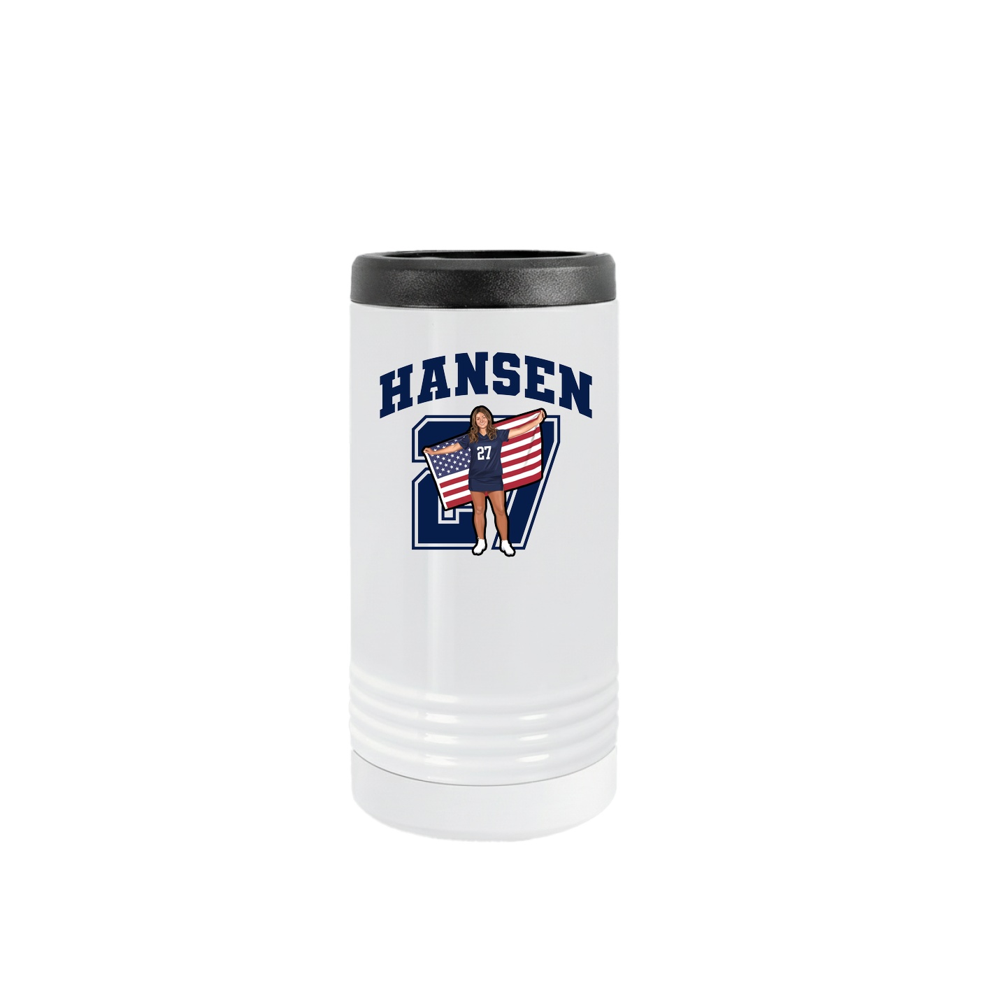 Slim Beverage Holder — Number in White