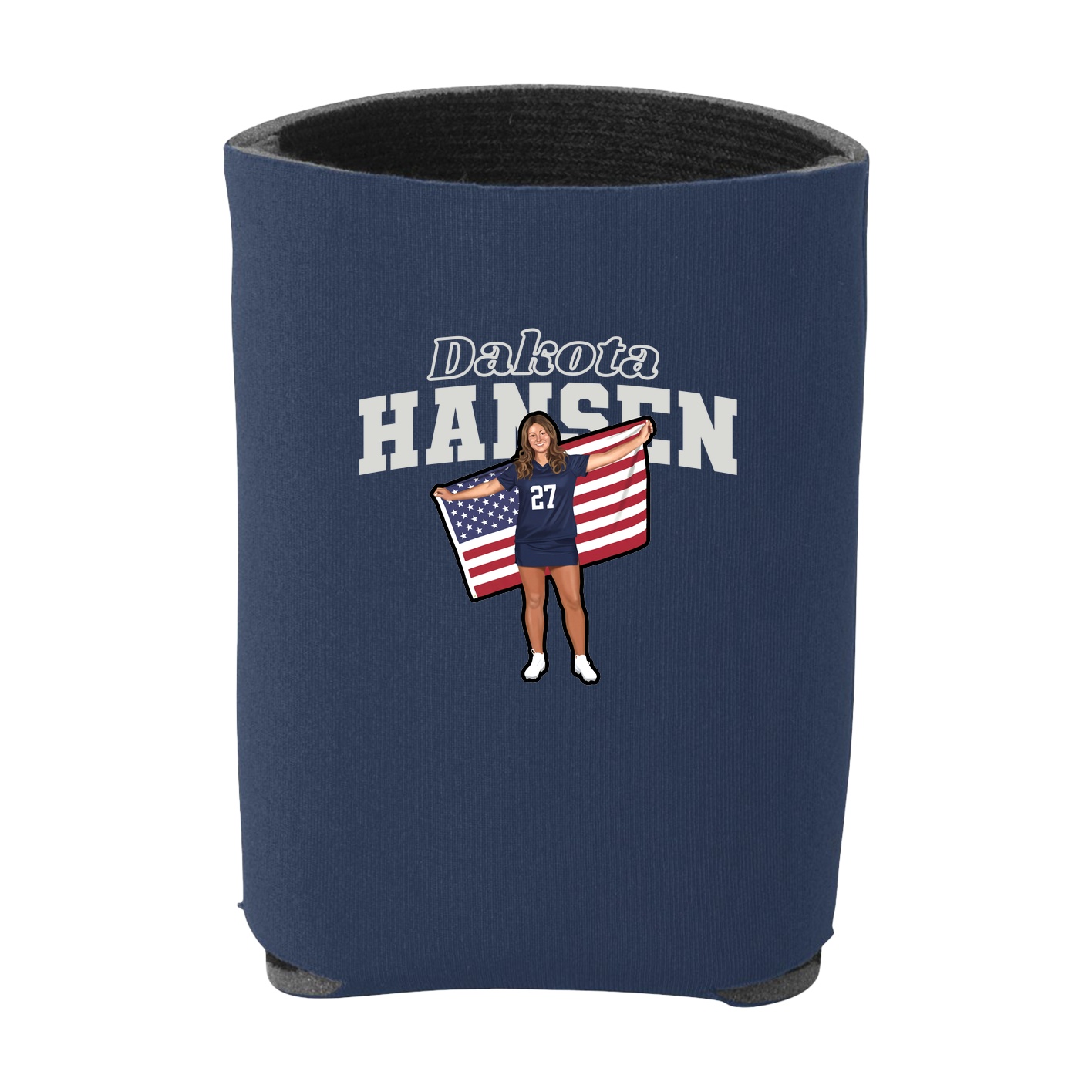 Can Holder — Name Arch in Navy