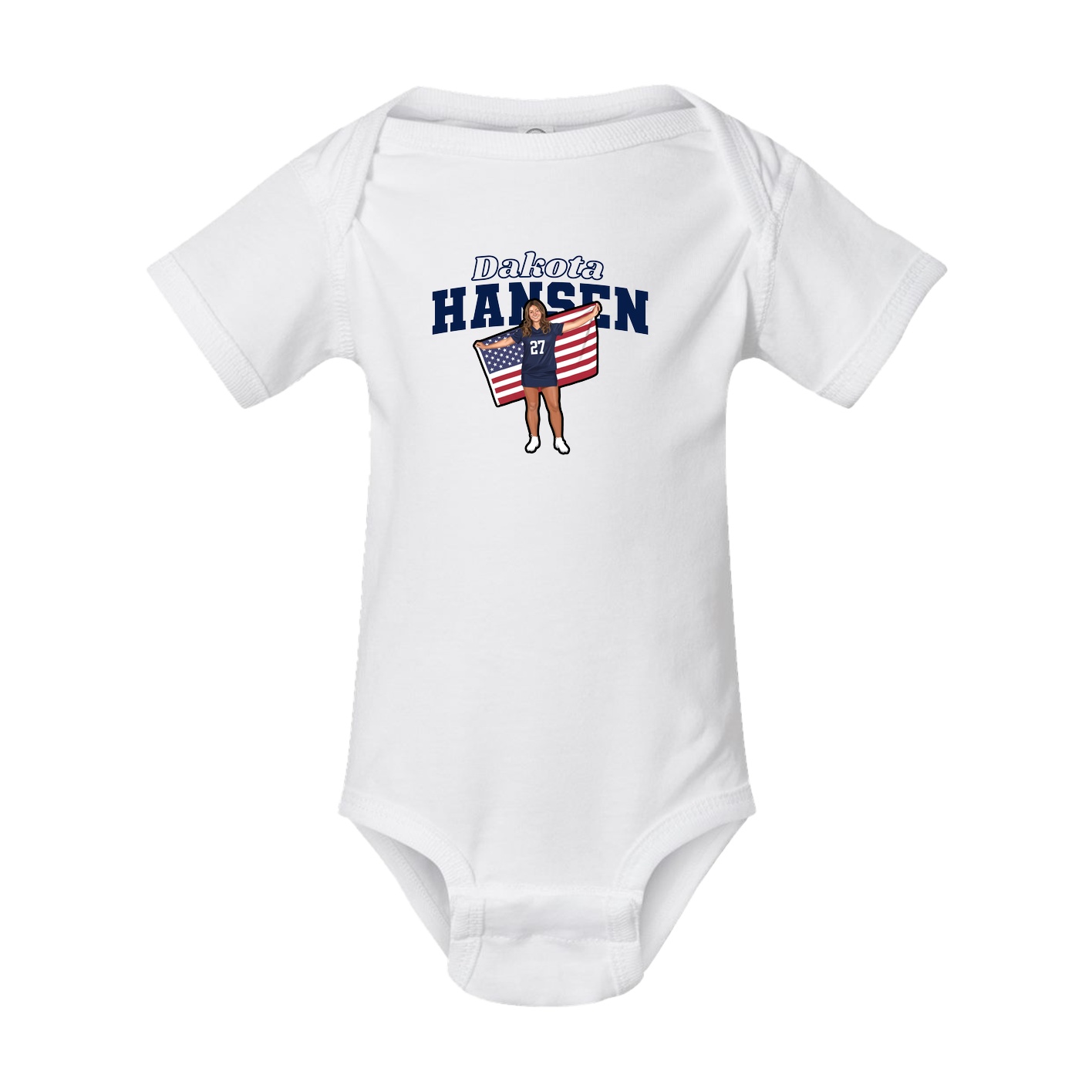Baby Onesie — Name Arch in White