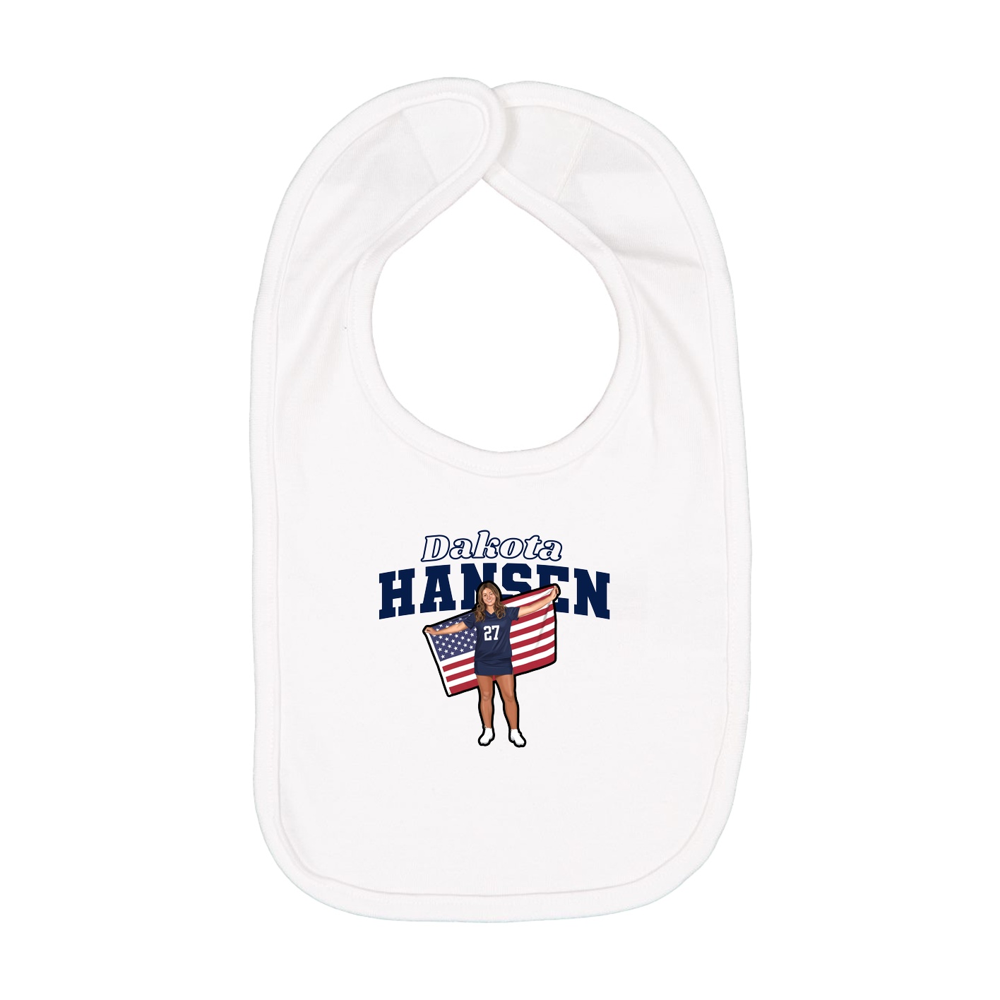 Infant Bib — Name Arch in White