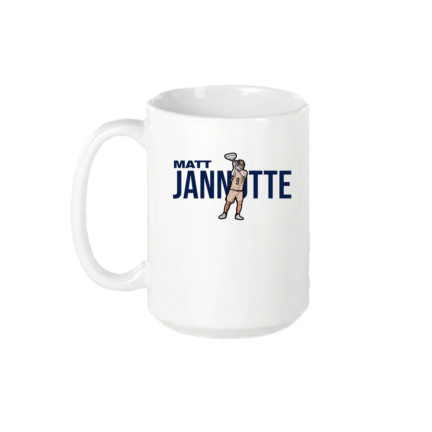 15oz Coffee Mug — Player Name in White