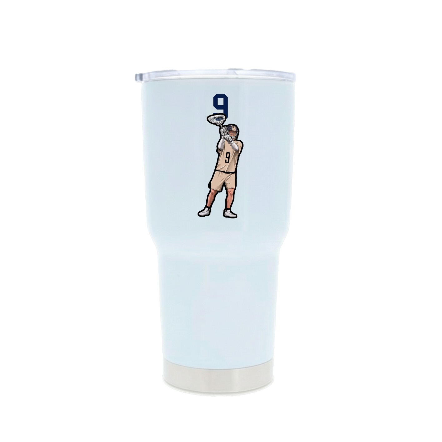 30oz Stainless Steel Tumbler — Number Top in White