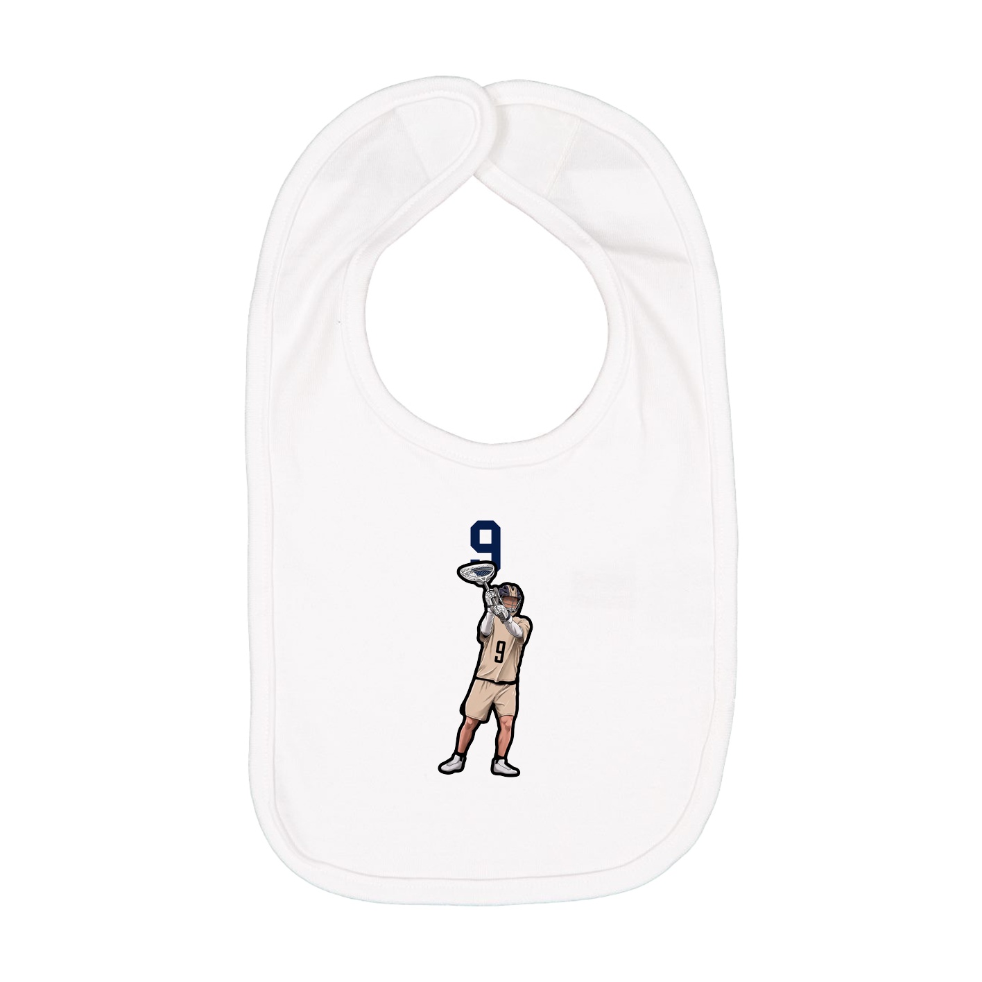 Infant Bib — Number Top in White