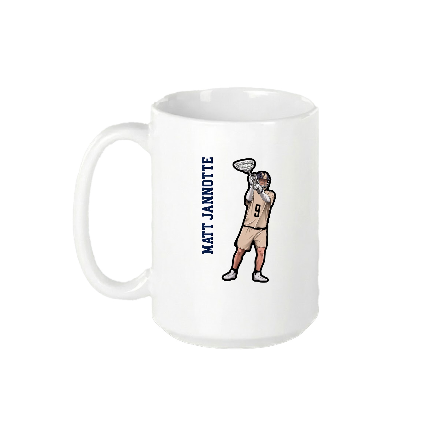 15oz Coffee Mug — Name Vertical in White