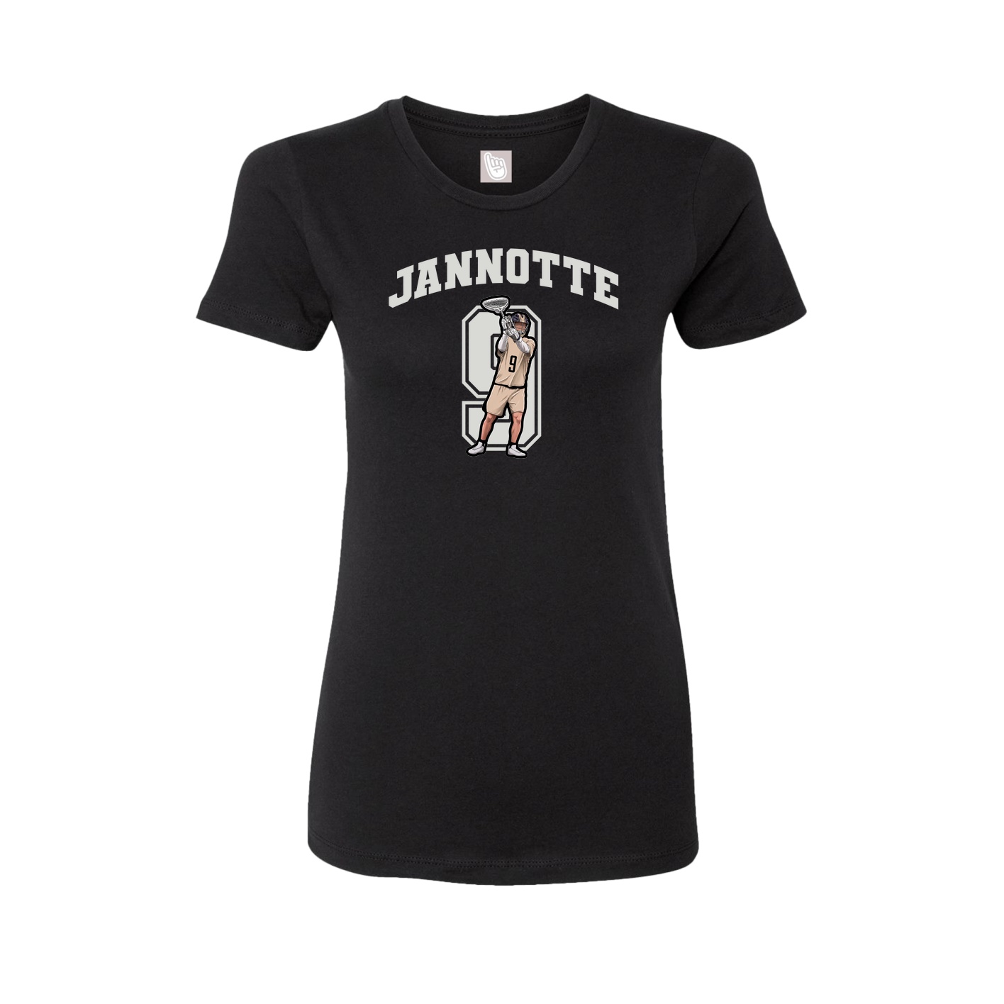 Fitted Women's Tee — Number in Black