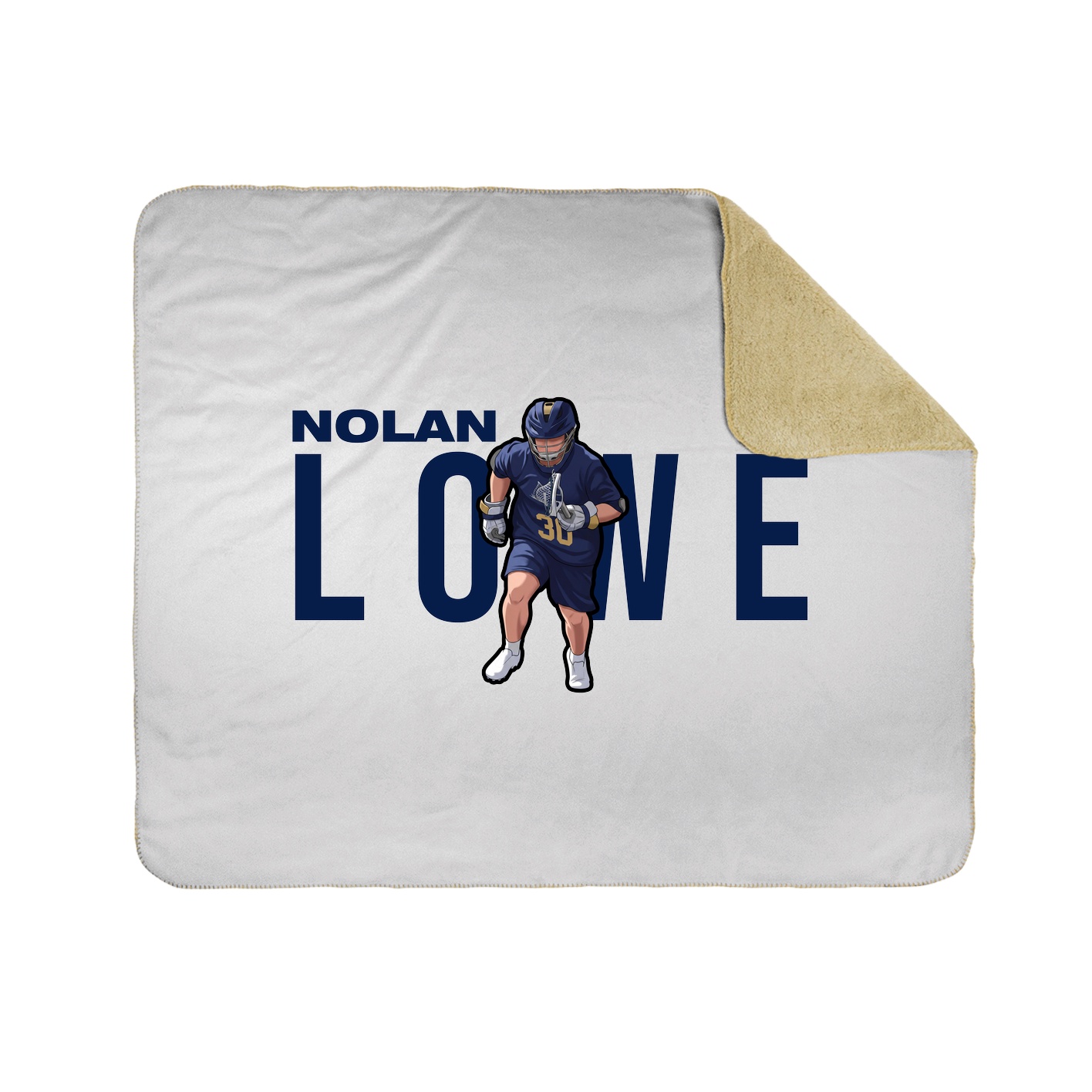 Throw Blanket — Player Name in White