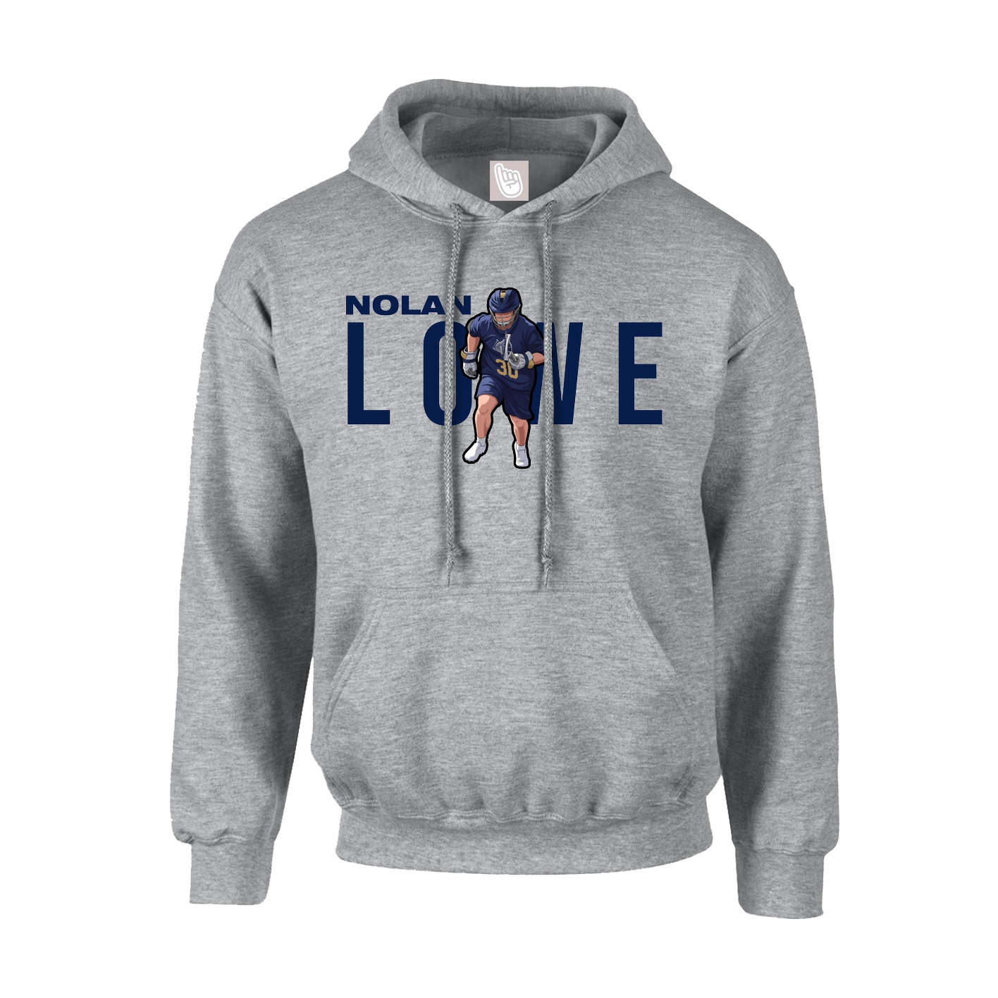 Hoodie — Player Name in Grey