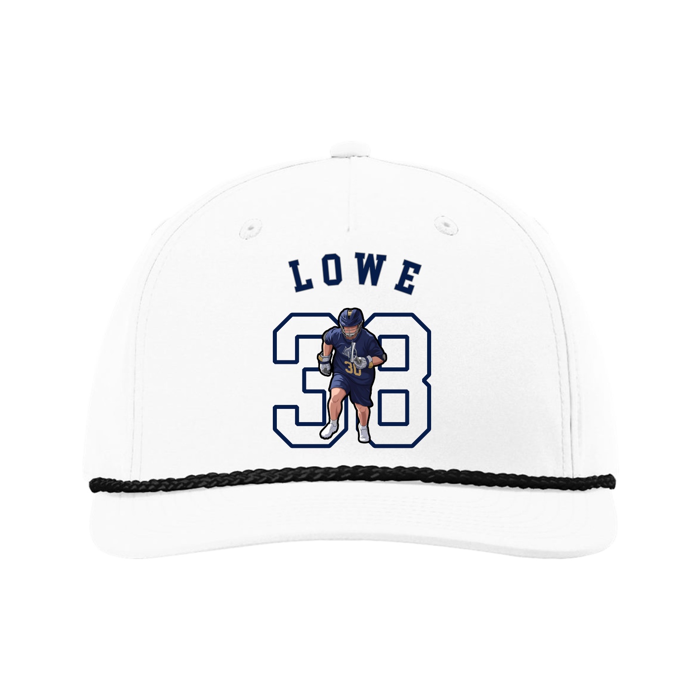 Five-Panel Classic Rope Cap — Shirsey Arch in White