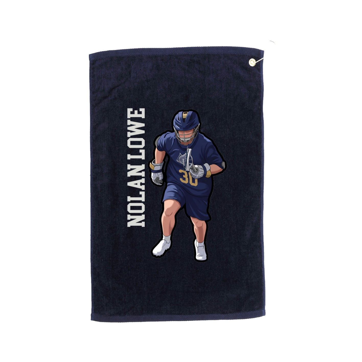 Golf Towel — Name Vertical in Navy