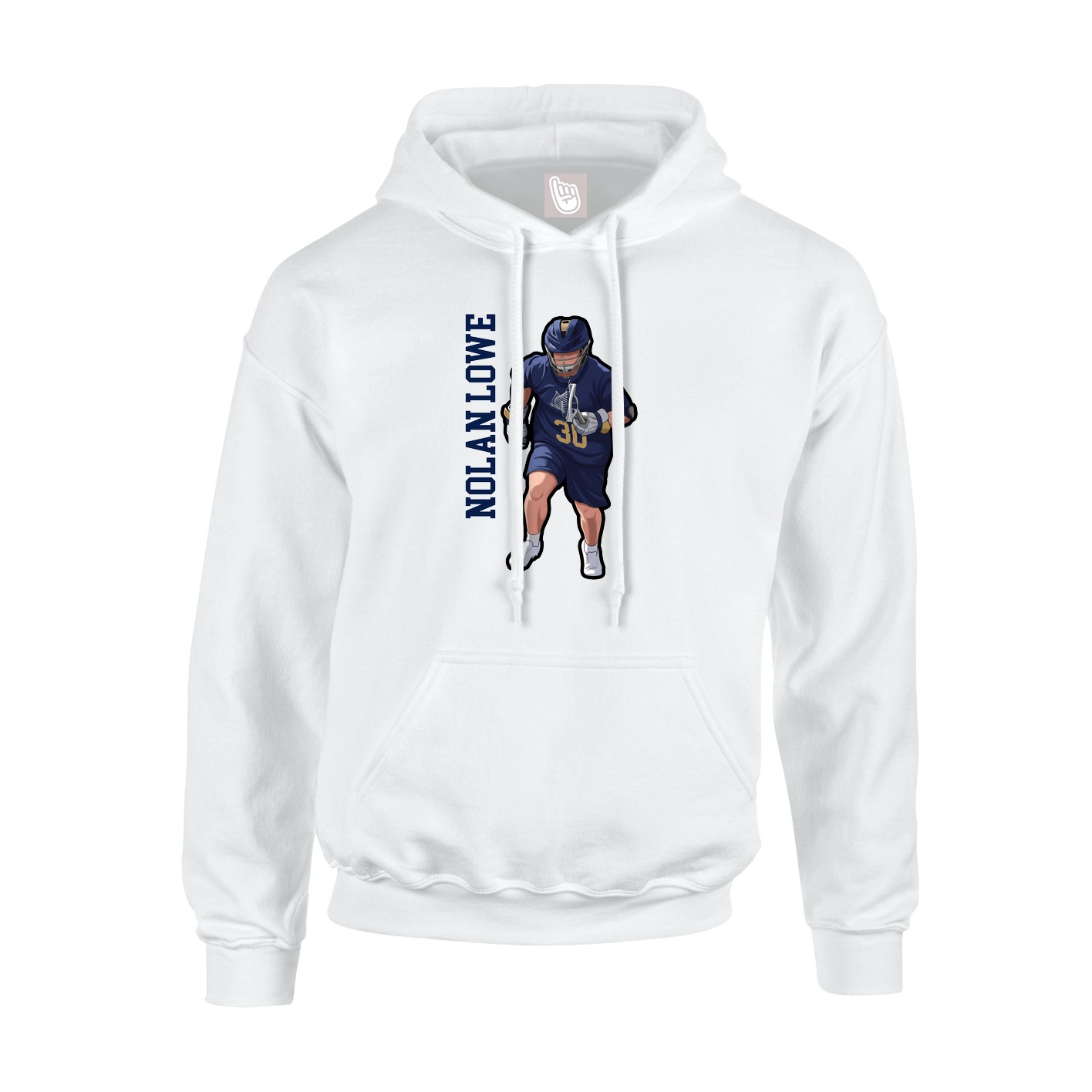 Hoodie — Name Vertical in White