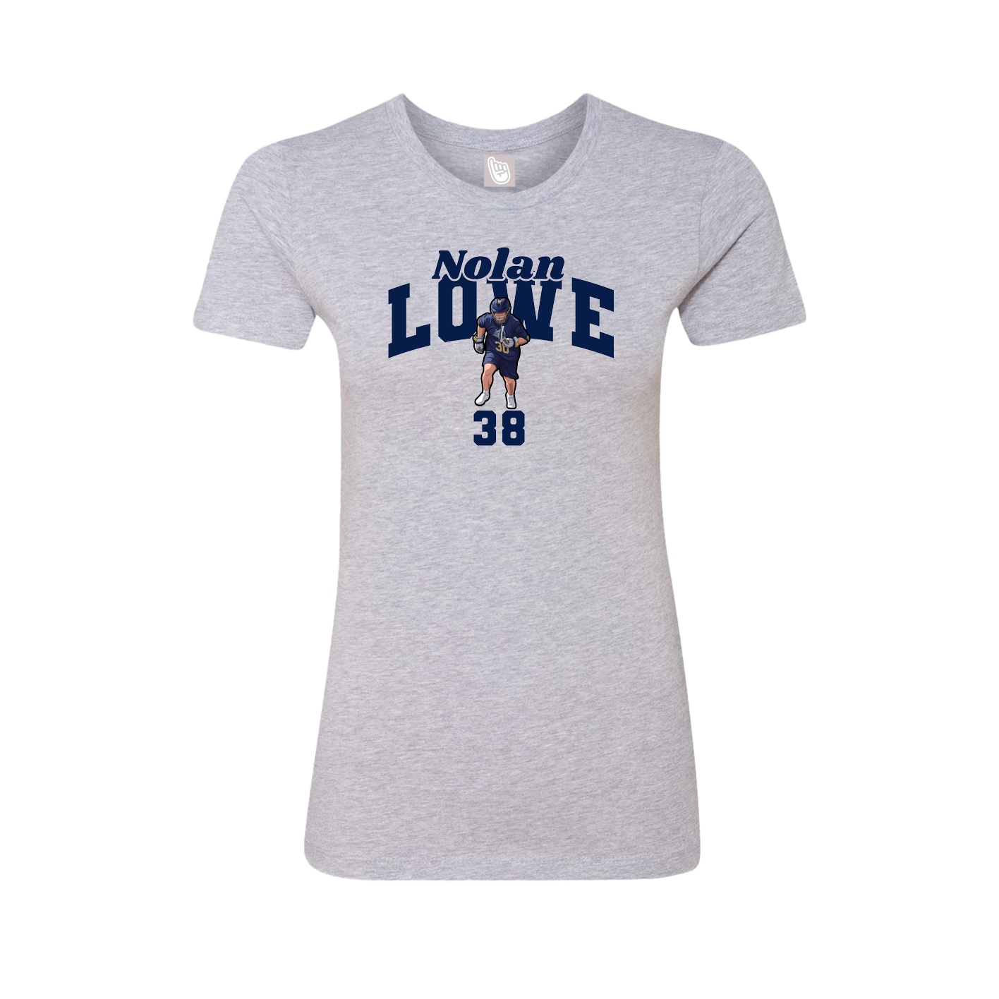 Fitted Women's Tee — Signature Arch in Grey