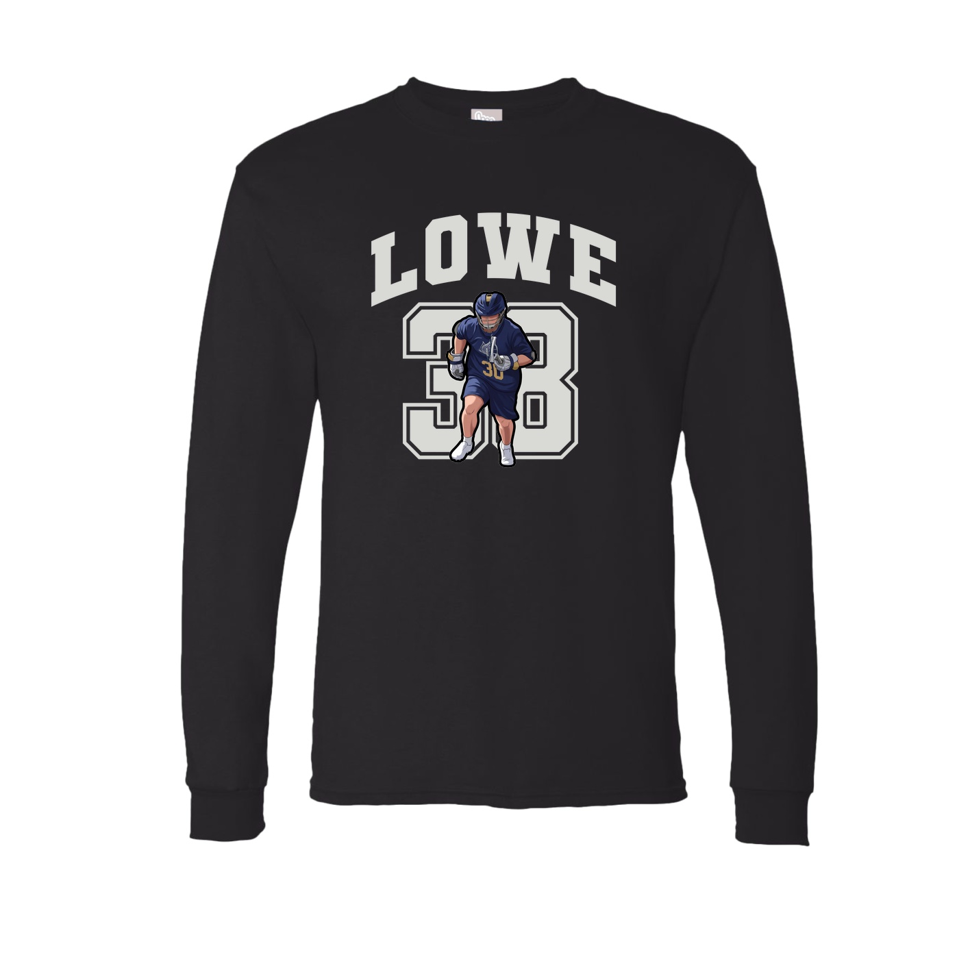 Long Sleeve Tee — Number in Black