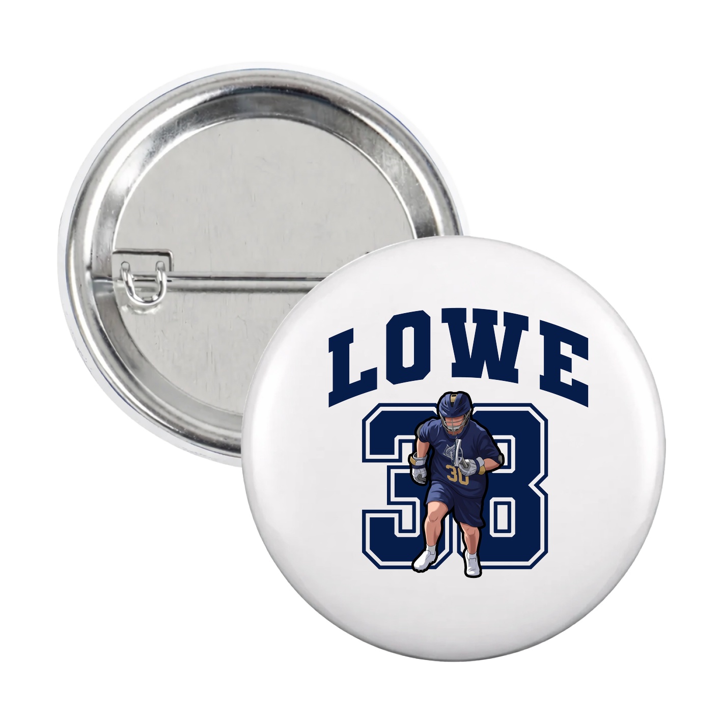 Game Day Button — Number in White