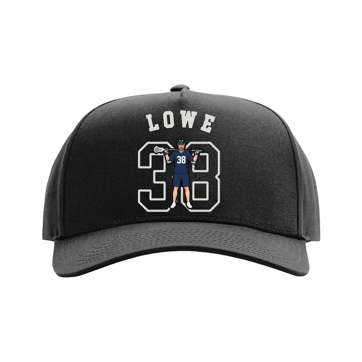 Full Fabric Five-Panel Champ Cap — Shirsey Arch in Black