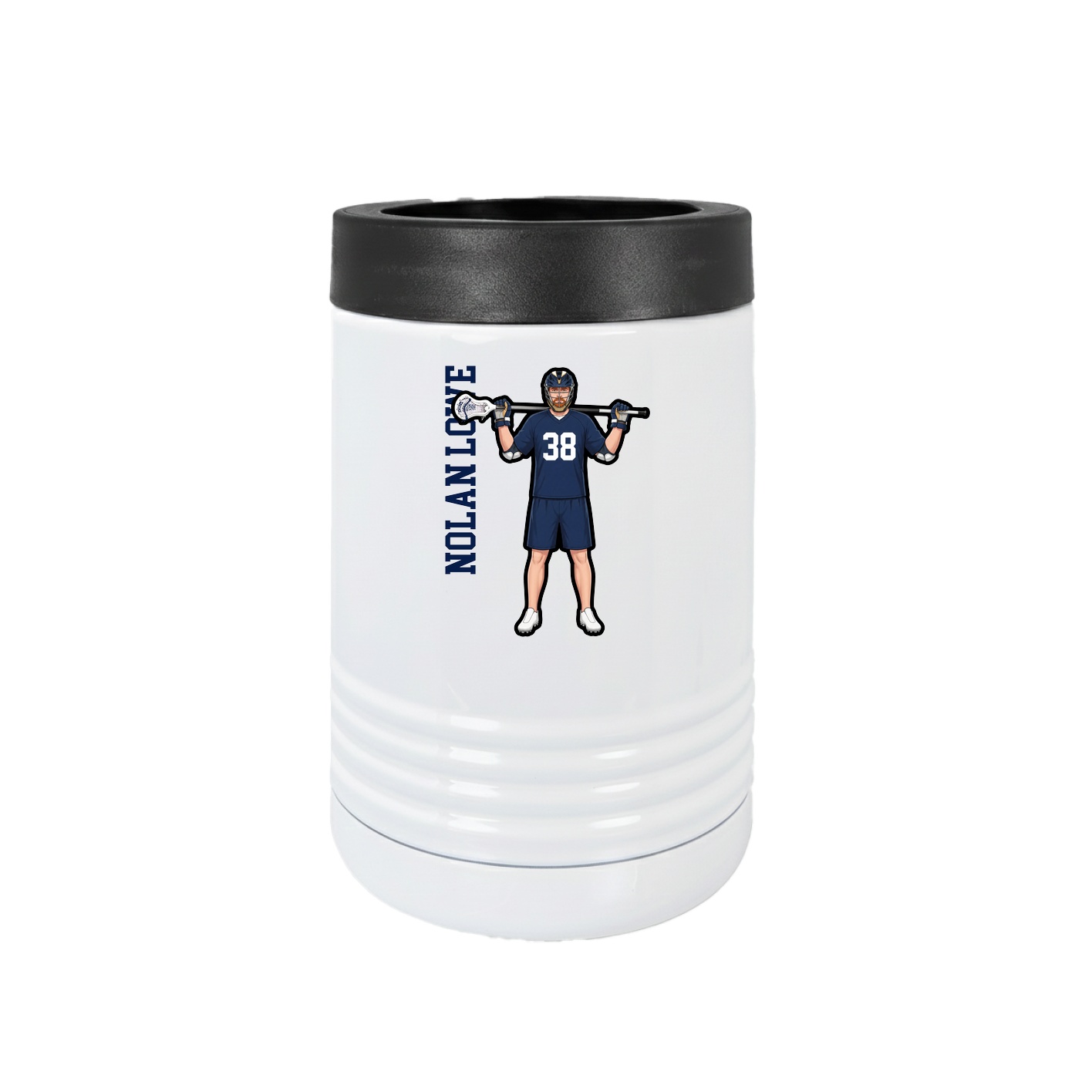 Beverage Holder — Name Vertical in White