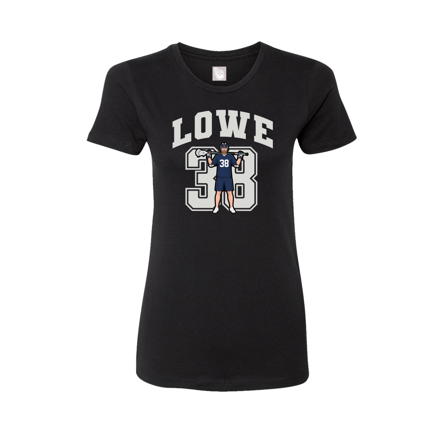 Fitted Women's Tee — Number in Black