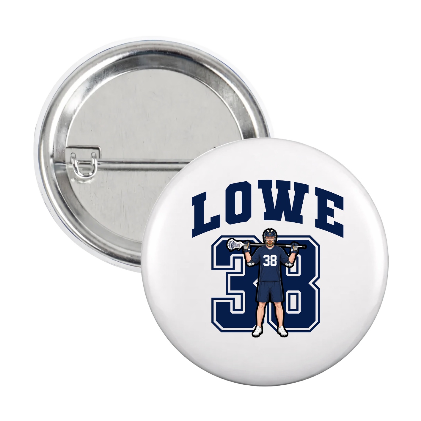 Game Day Button — Number in White