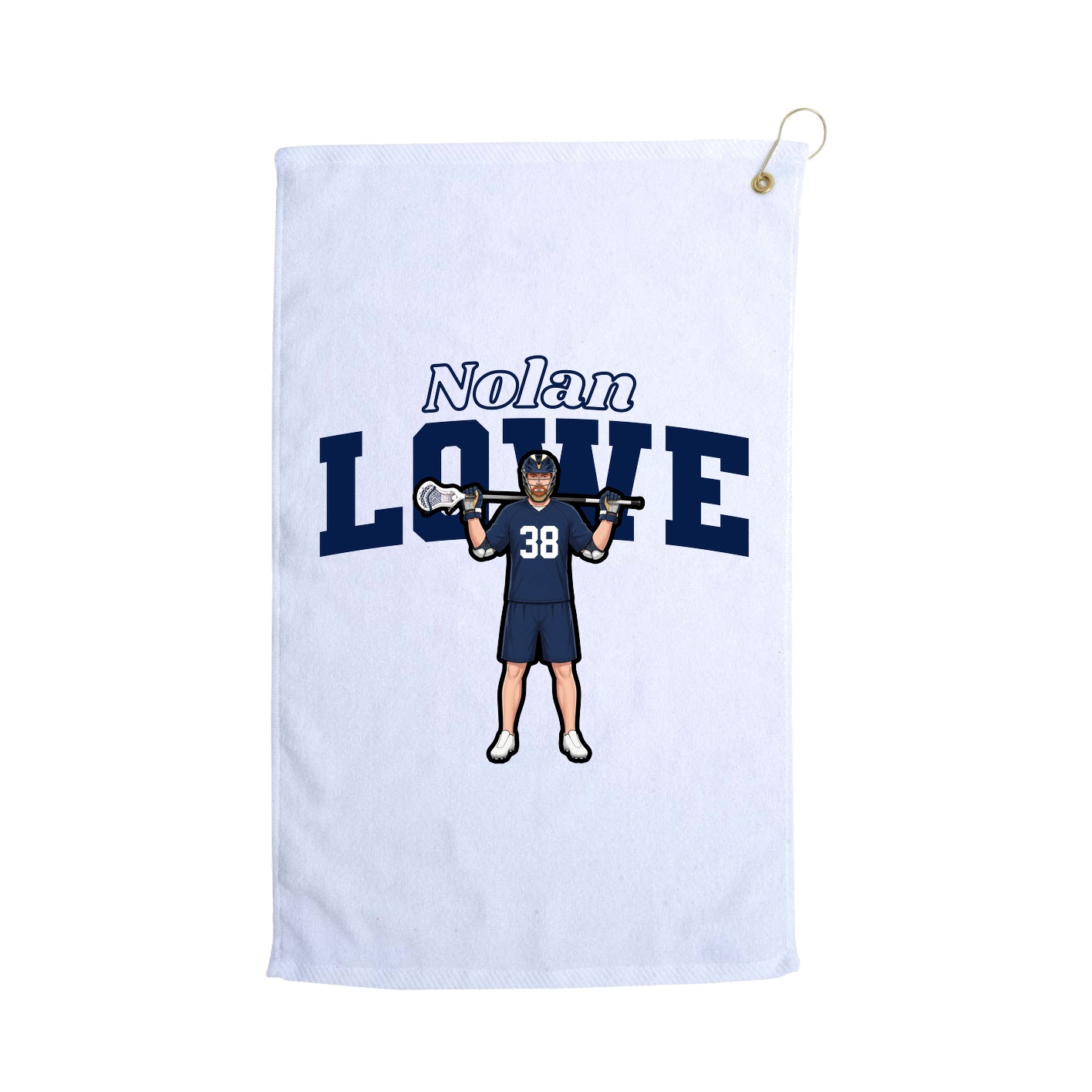 Golf Towel — Name Arch in White