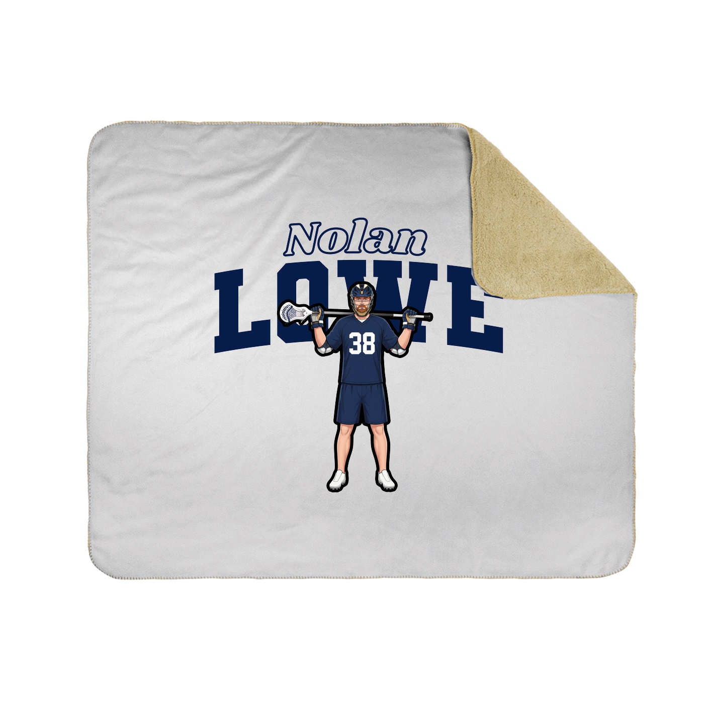 Throw Blanket — Name Arch in White