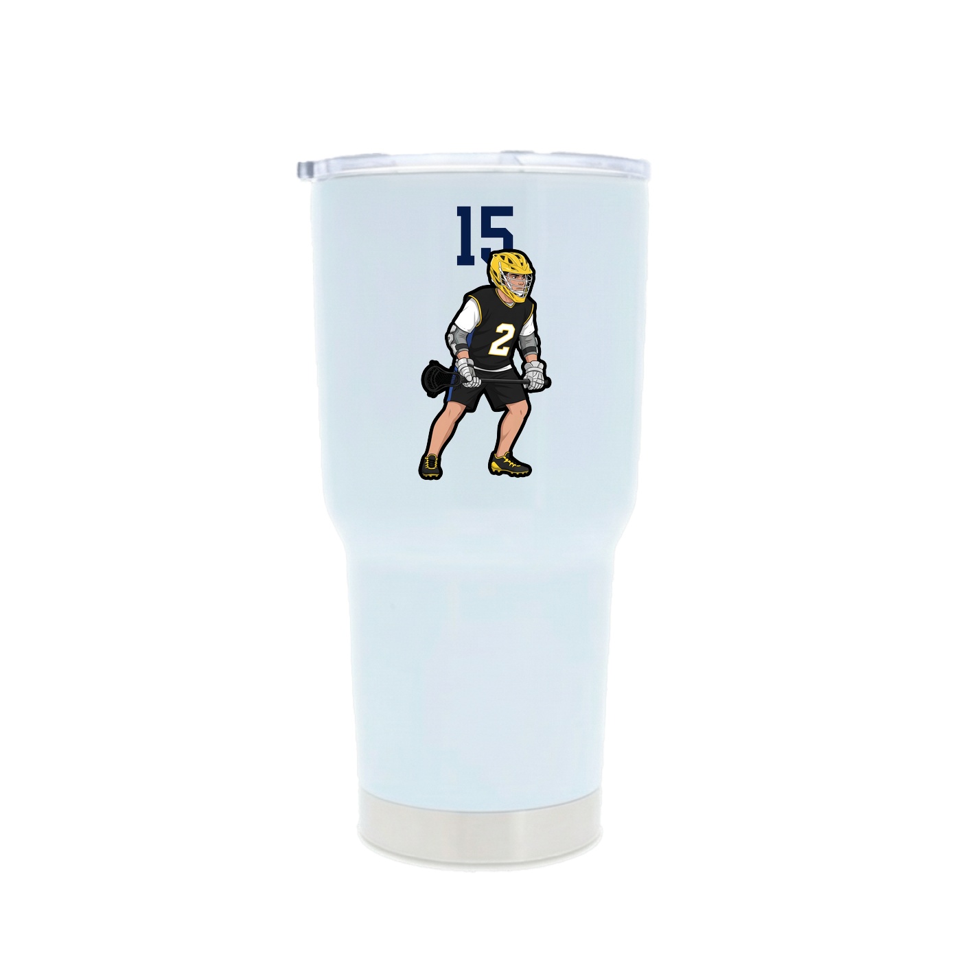 30oz Stainless Steel Tumbler — Number Top in White