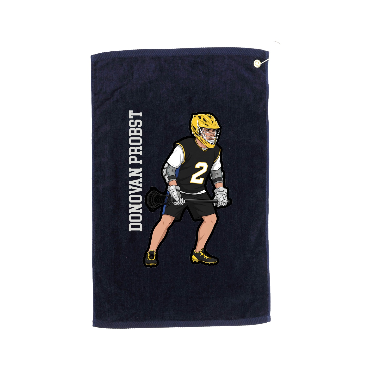 Golf Towel — Name Vertical in Navy