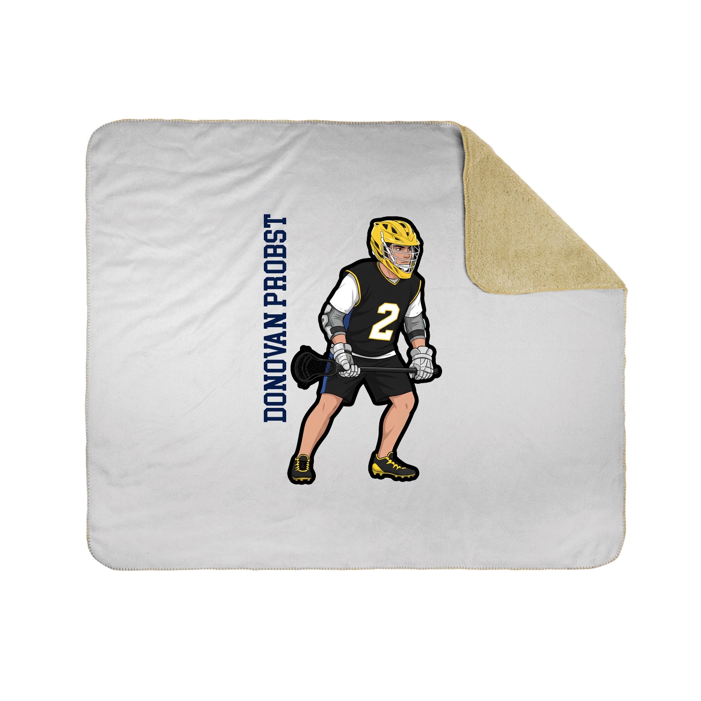 Throw Blanket — Name Vertical in White