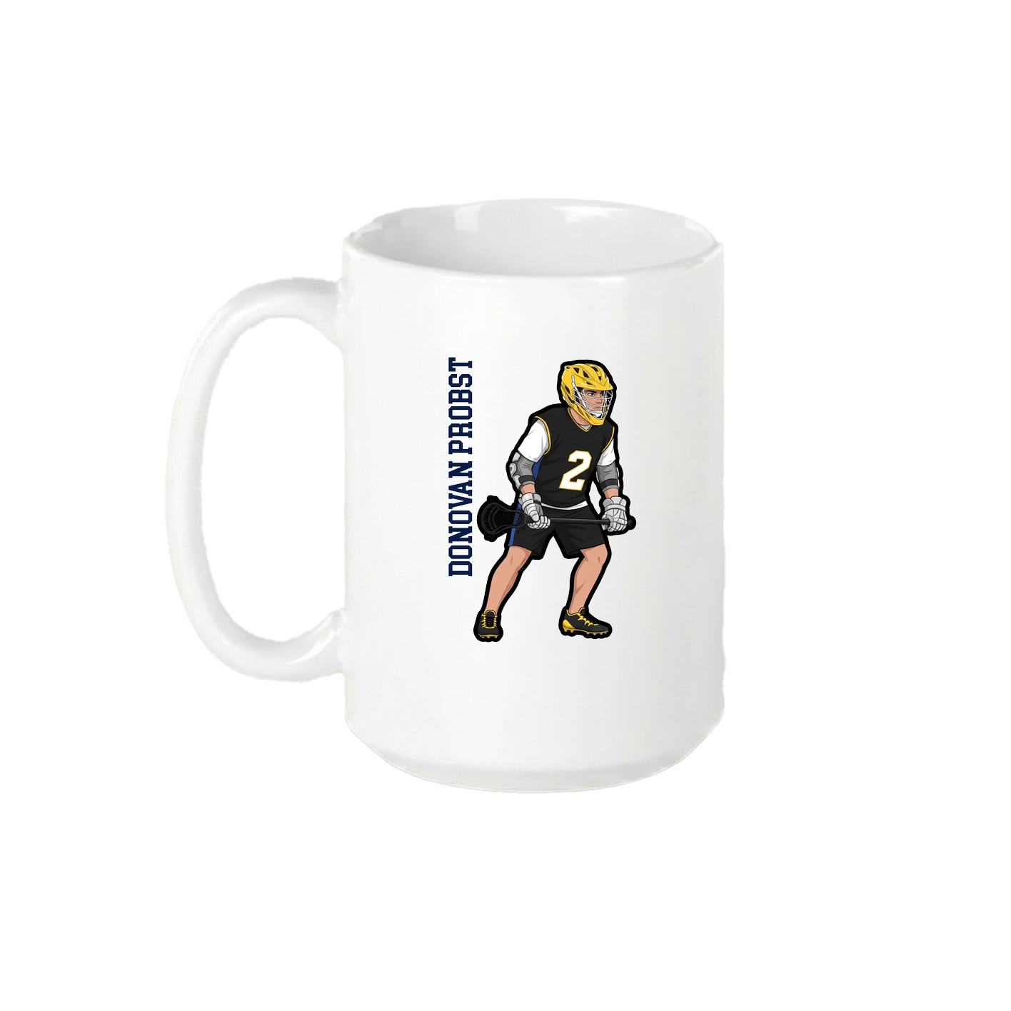 15oz Coffee Mug — Name Vertical in White