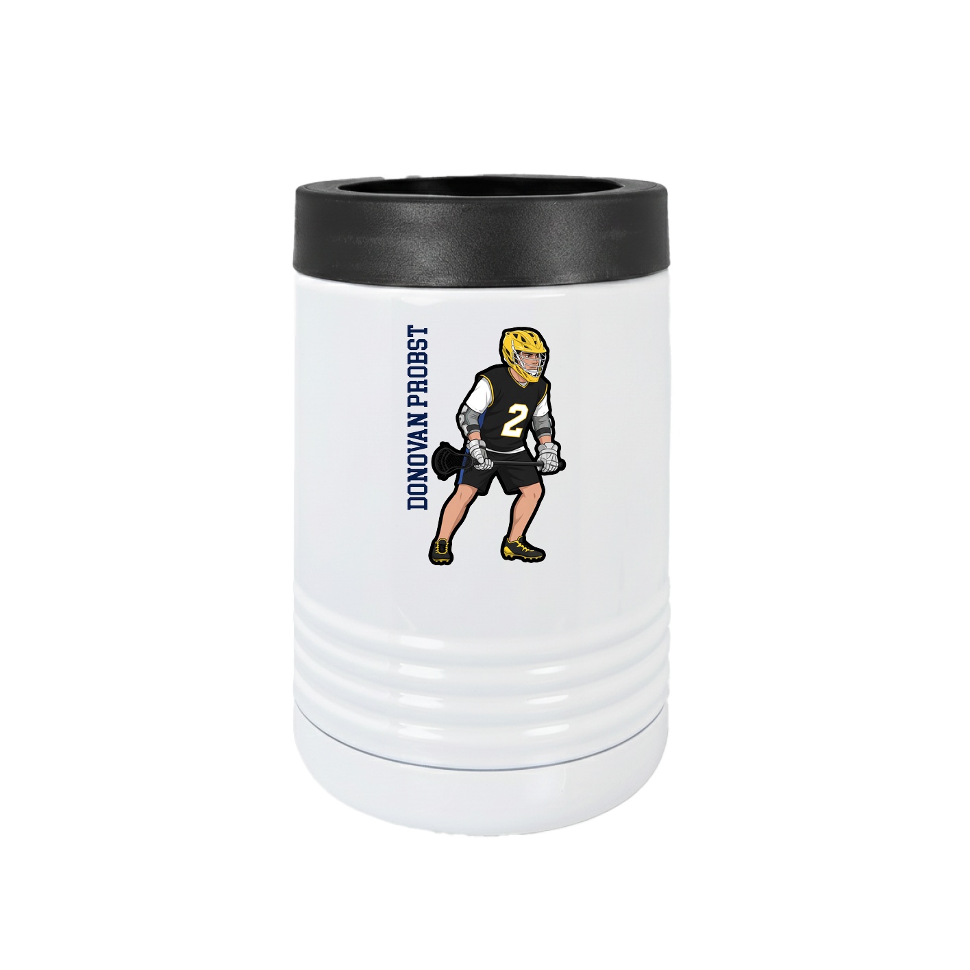 Beverage Holder — Name Vertical in White