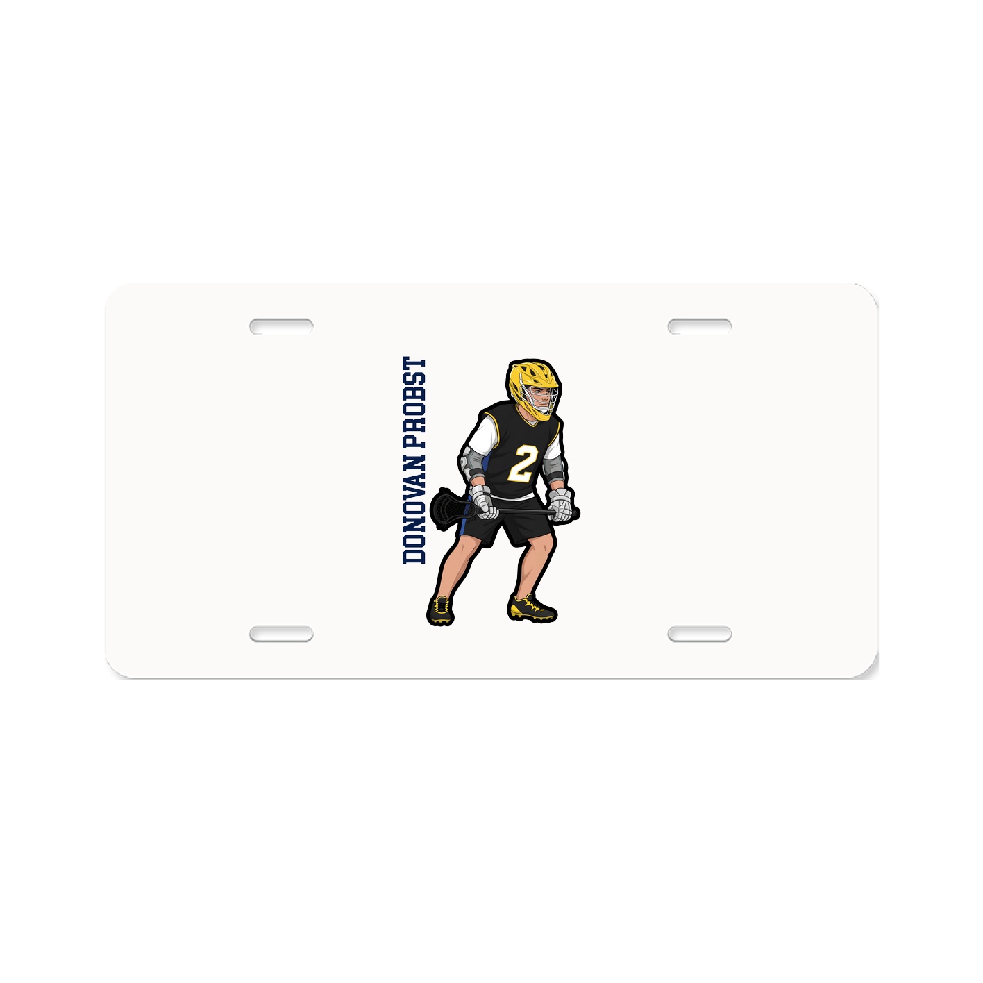 License Plate — Name Vertical in Classic