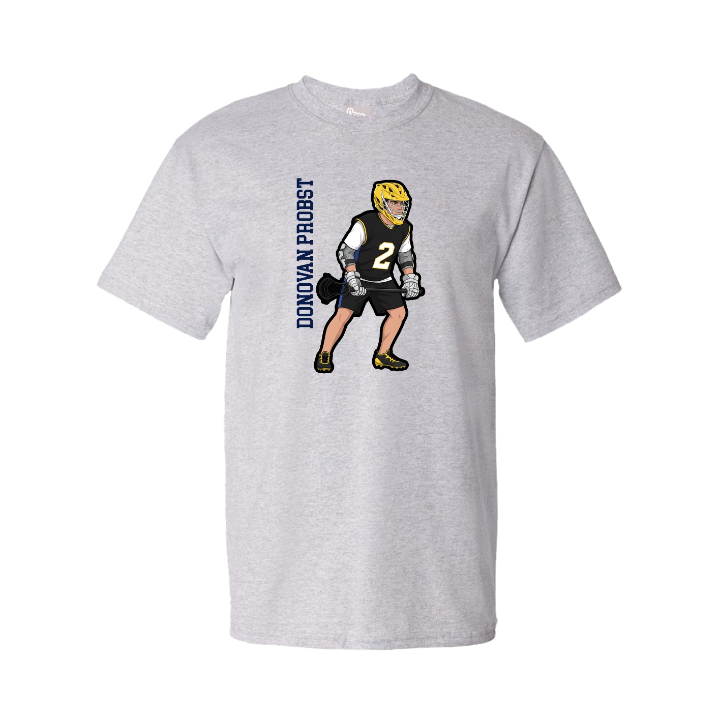 Tee — Name Vertical in Grey