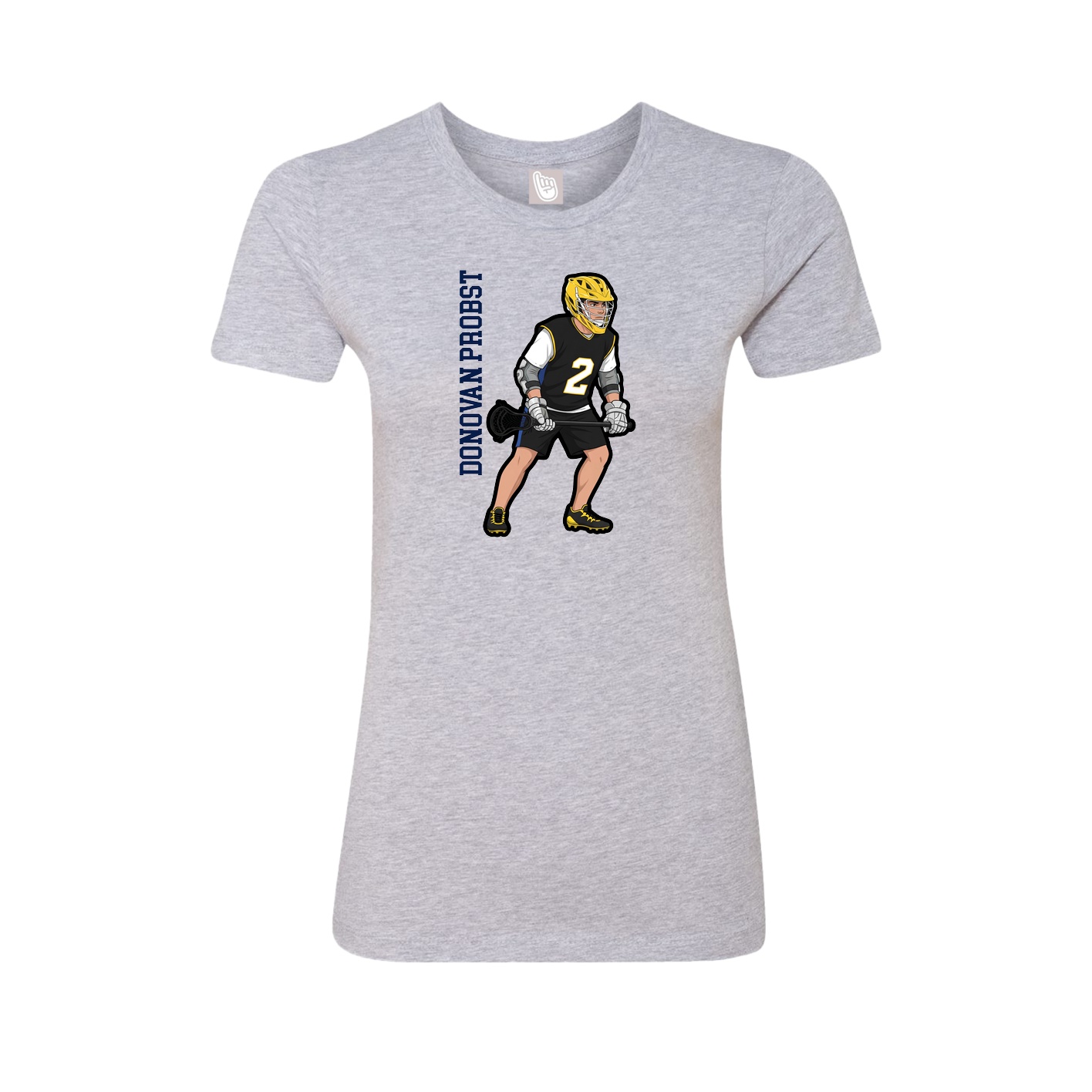 Womens Tee — Name Vertical in Grey