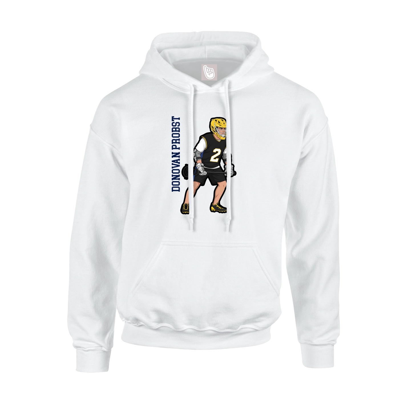 Hoodie — Name Vertical in White